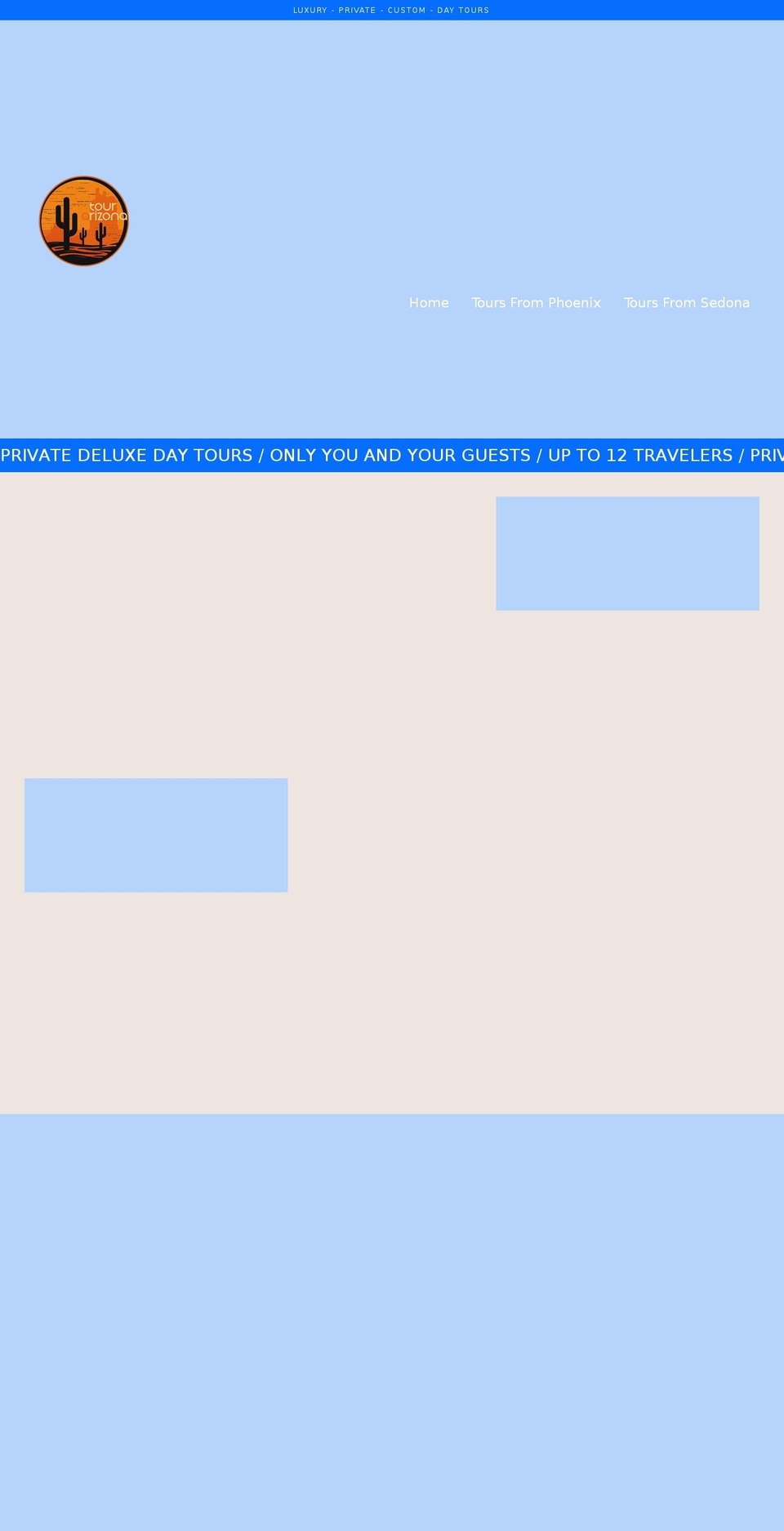 tourizona.com shopify website screenshot