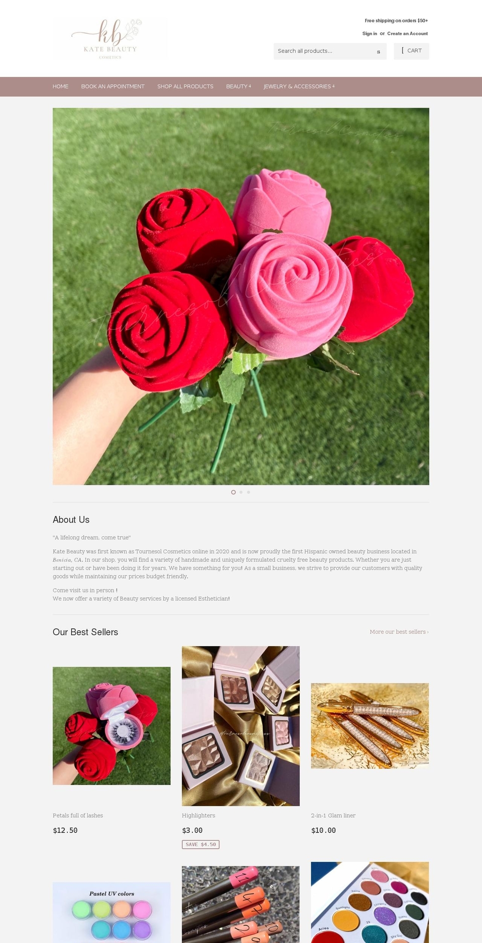 tournesolcosmetics.com shopify website screenshot