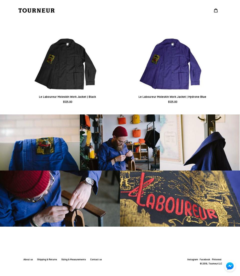 tourneurgoods.com shopify website screenshot