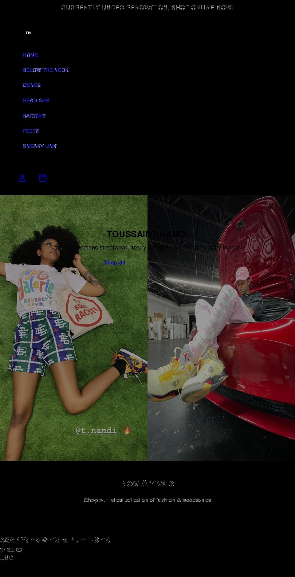 toussaintnamdi.com shopify website screenshot