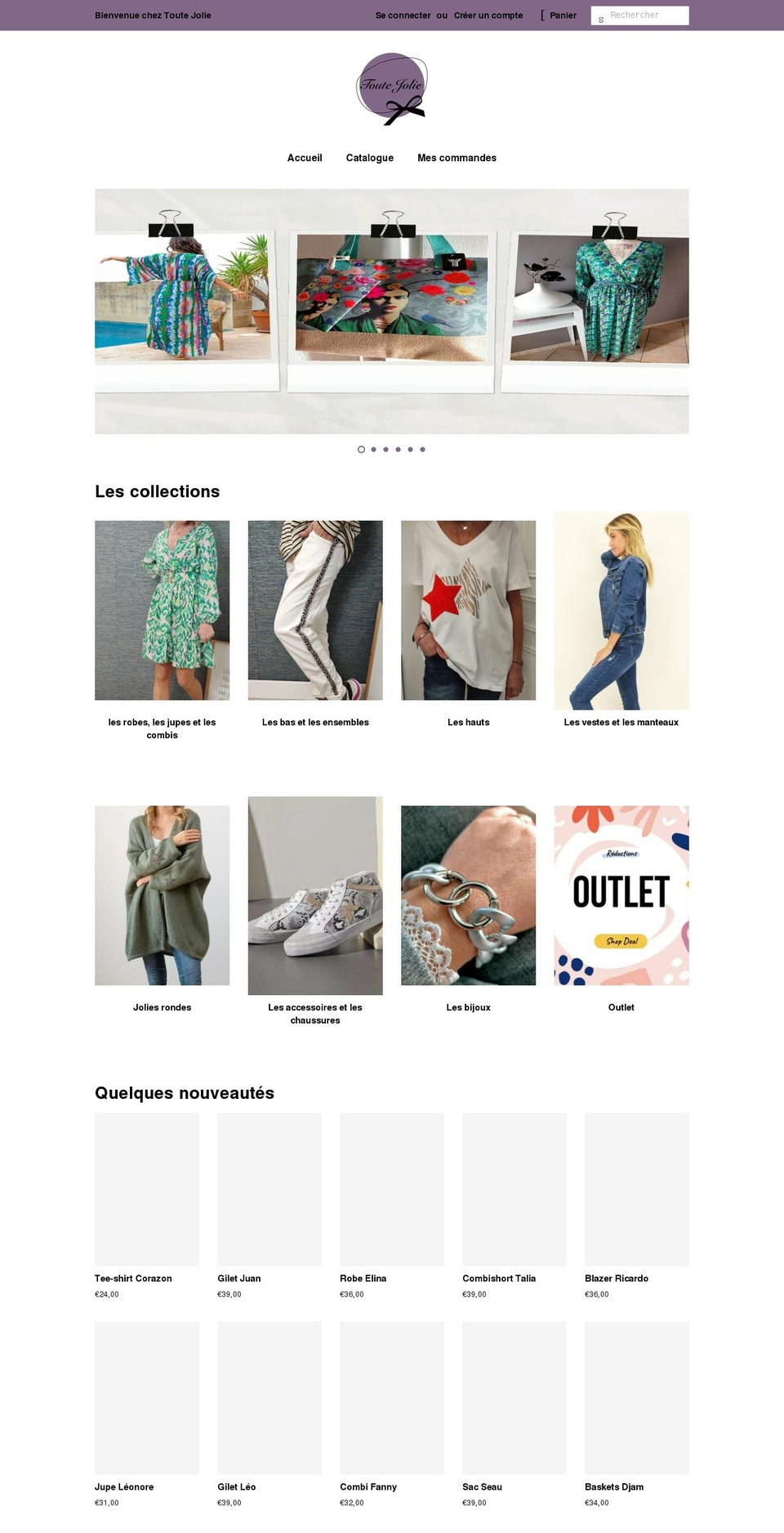 toutejolie.com shopify website screenshot