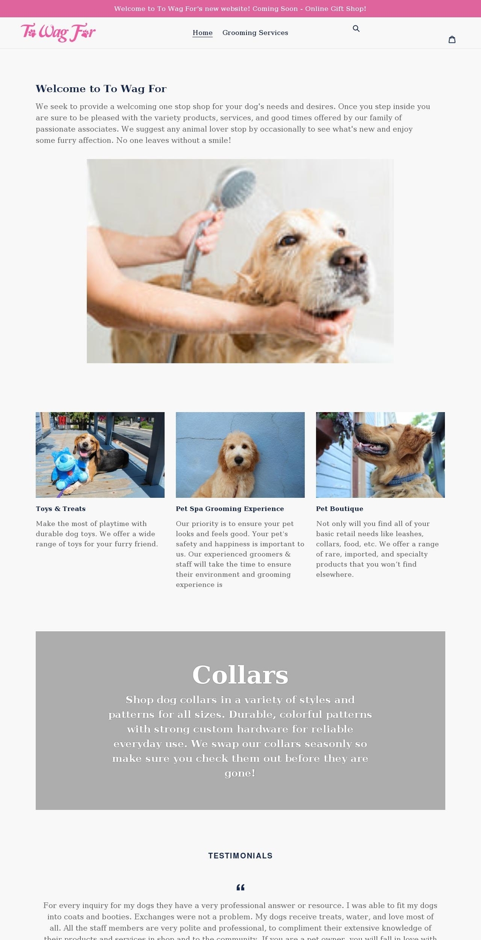 towagforpets.com shopify website screenshot