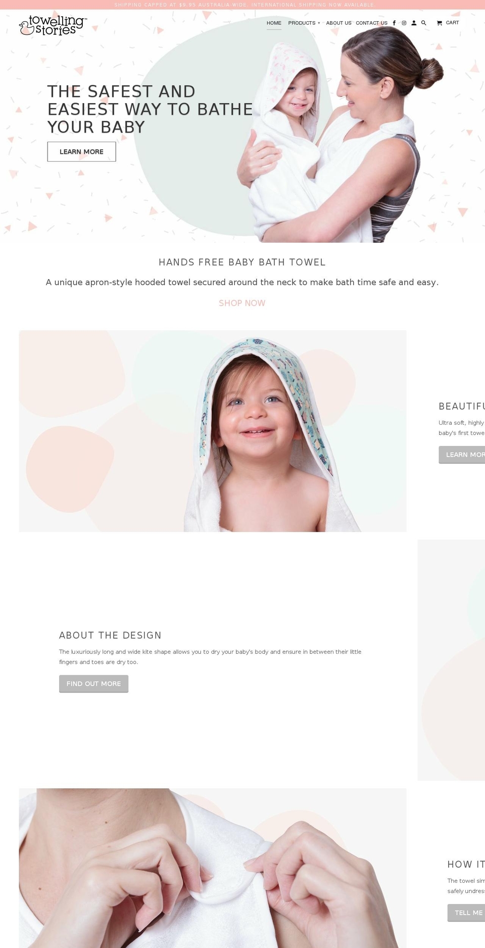 towelingstories.com — Shopify storefront screenshot