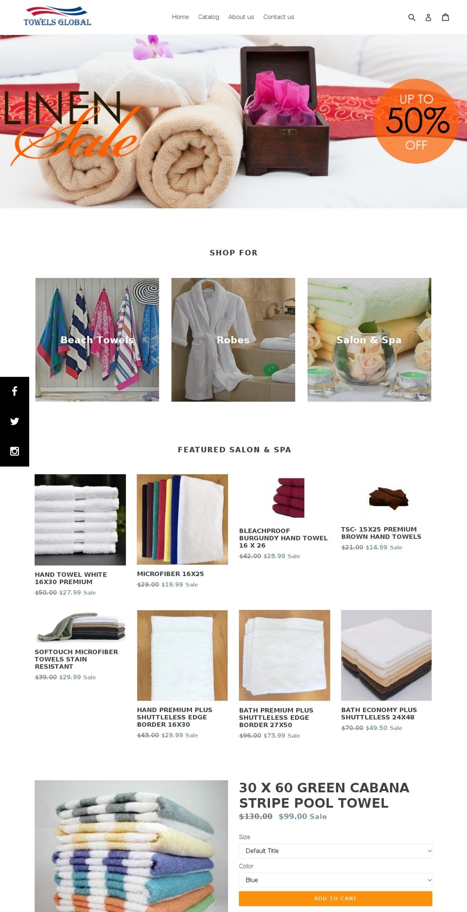 towelsglobal.com — Shopify storefront screenshot