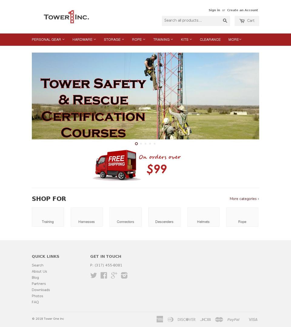 tower1inc.com — Shopify storefront screenshot
