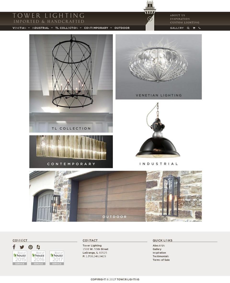towerlighting.com shopify website screenshot
