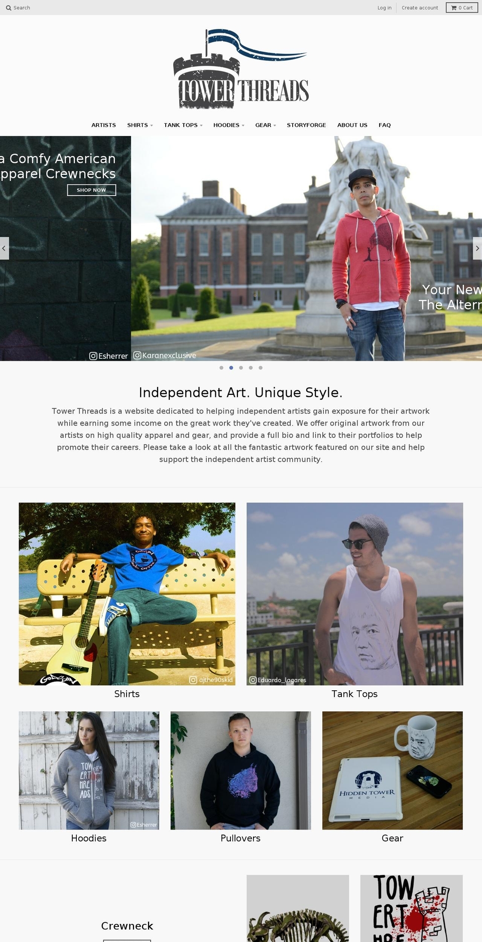 towerthreads.com shopify website screenshot