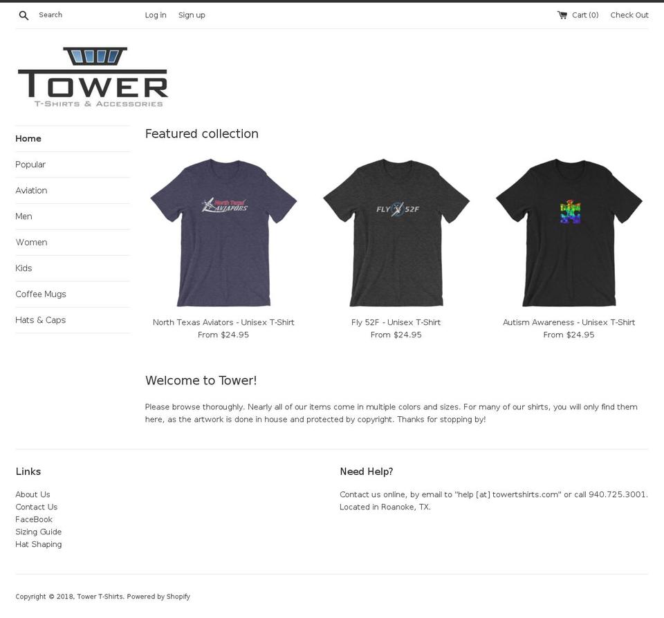 towertshirts.com — Shopify storefront screenshot