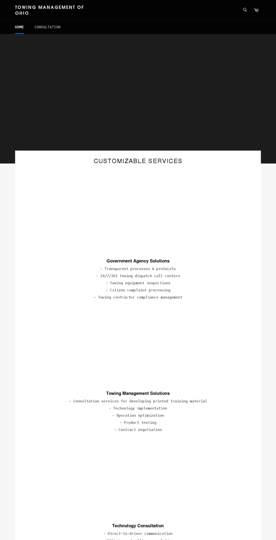 towingmanagementohio.com shopify website screenshot