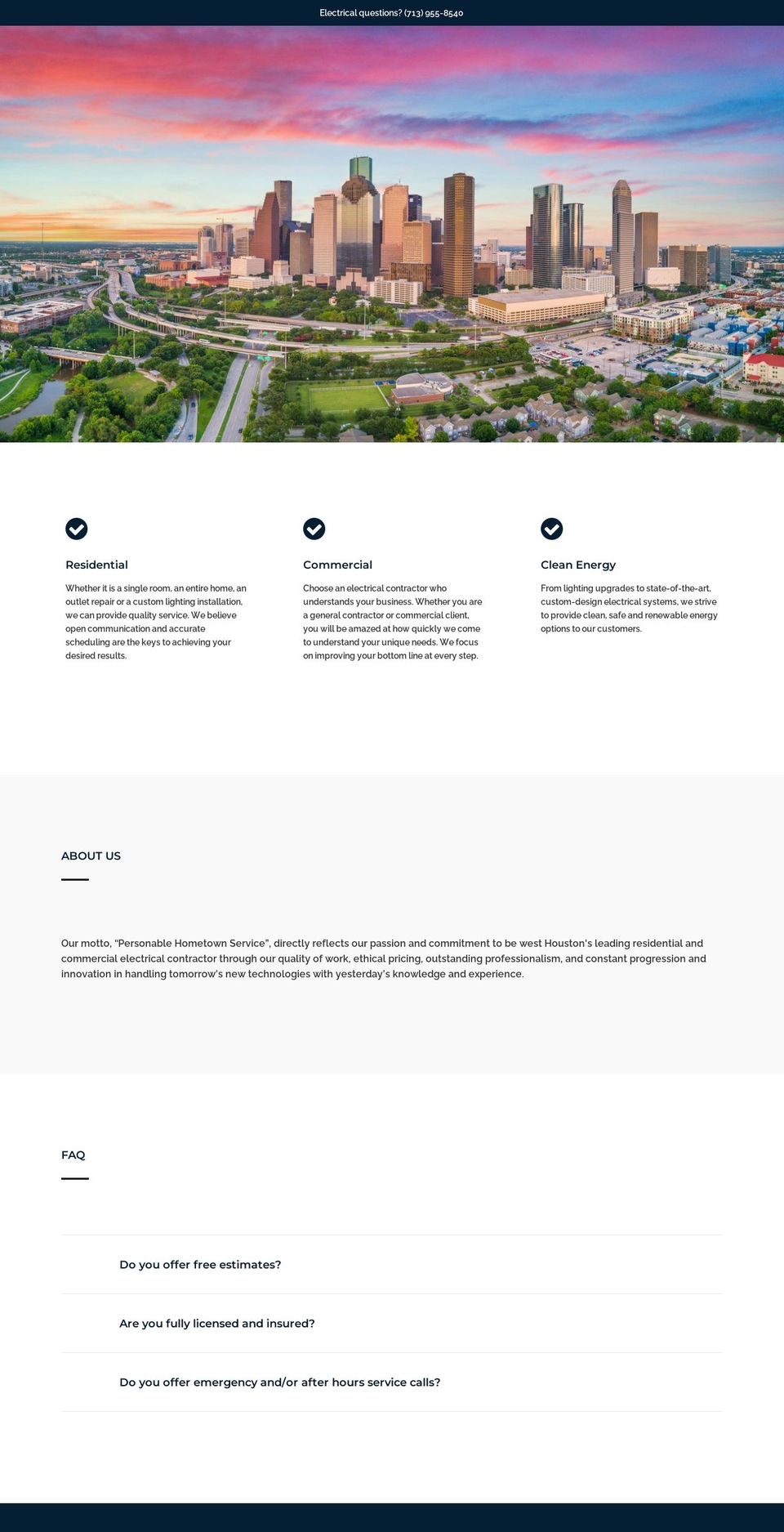 town-electric.com — Shopify storefront screenshot