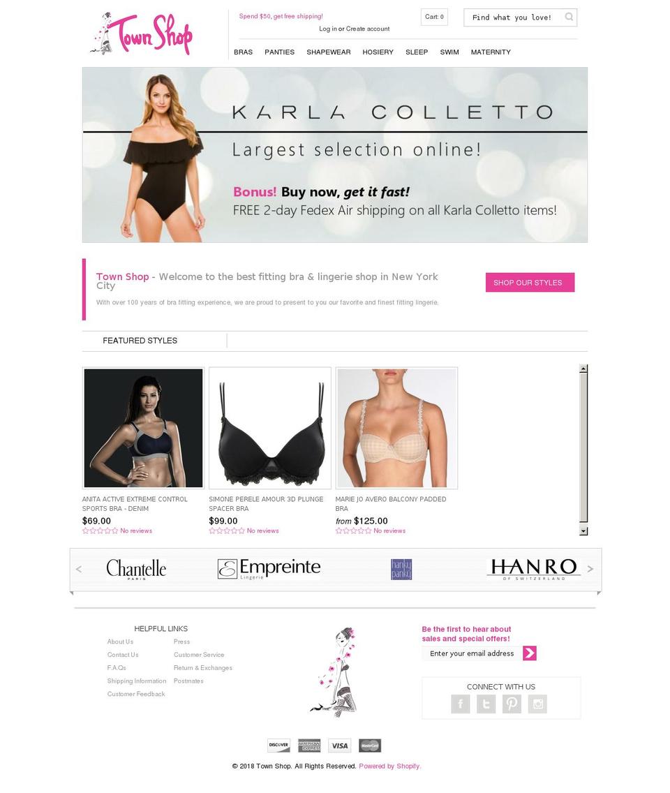 town-shop.com shopify website screenshot