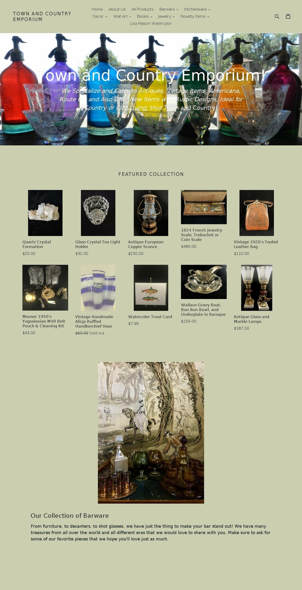 townandcountryemporium.com — Shopify storefront screenshot