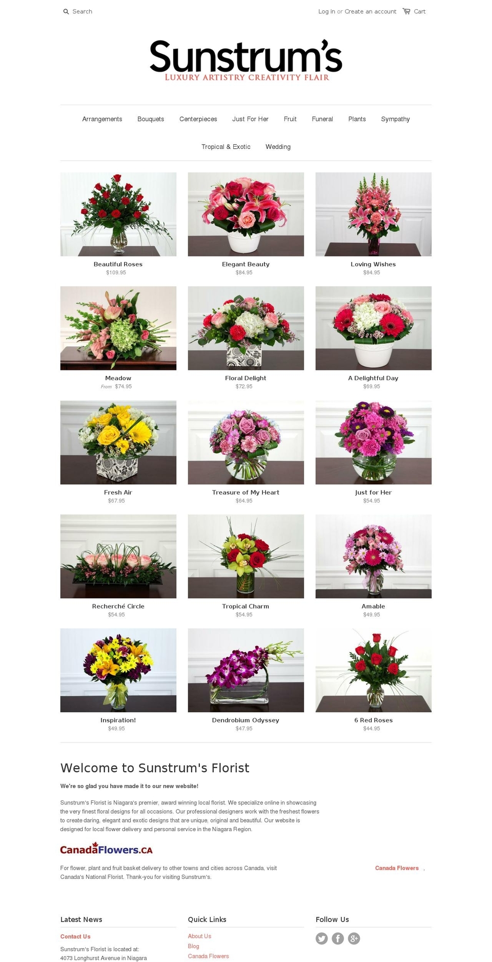 townandcountryflorist.com shopify website screenshot