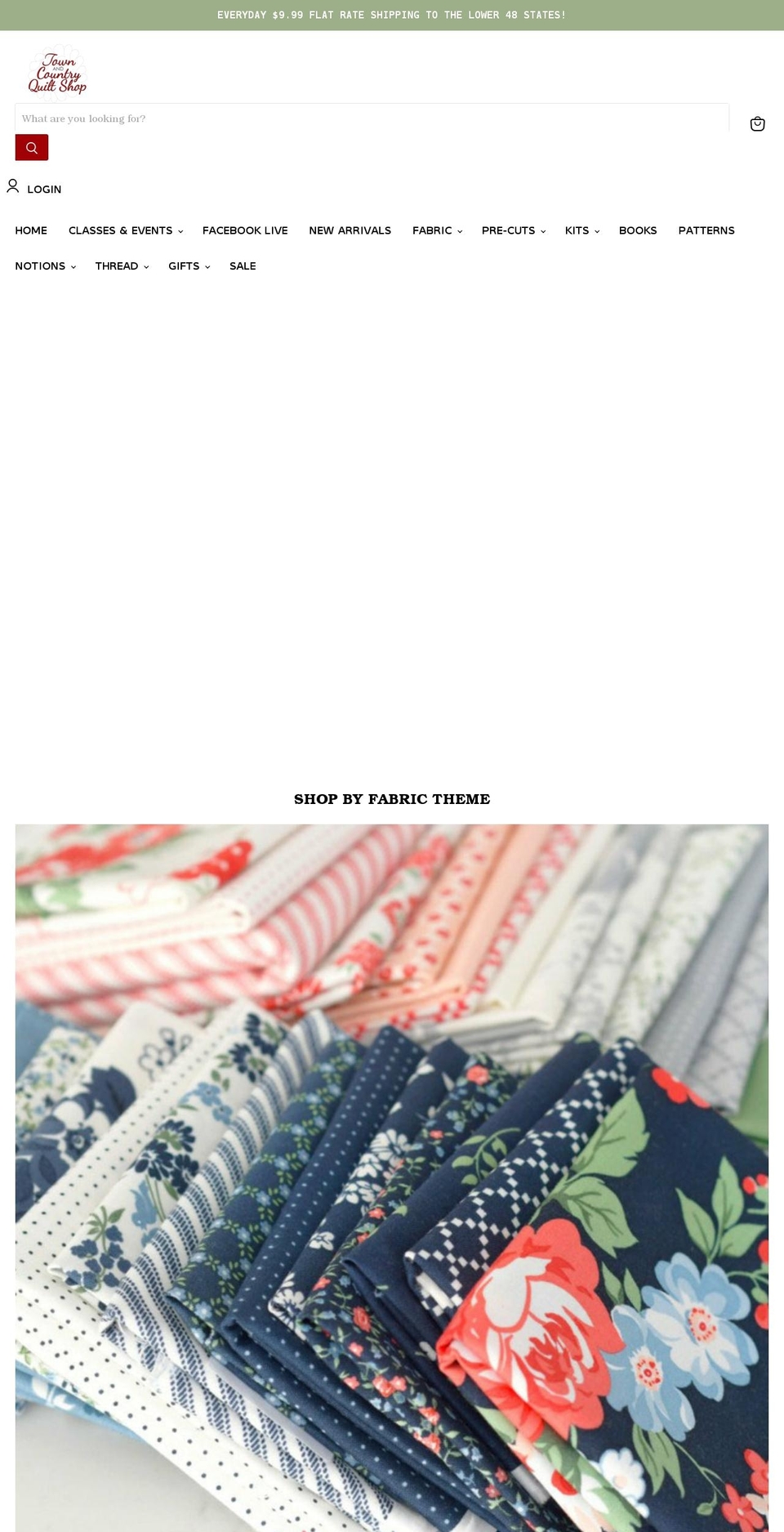 townandcountryquiltshop.com shopify website screenshot