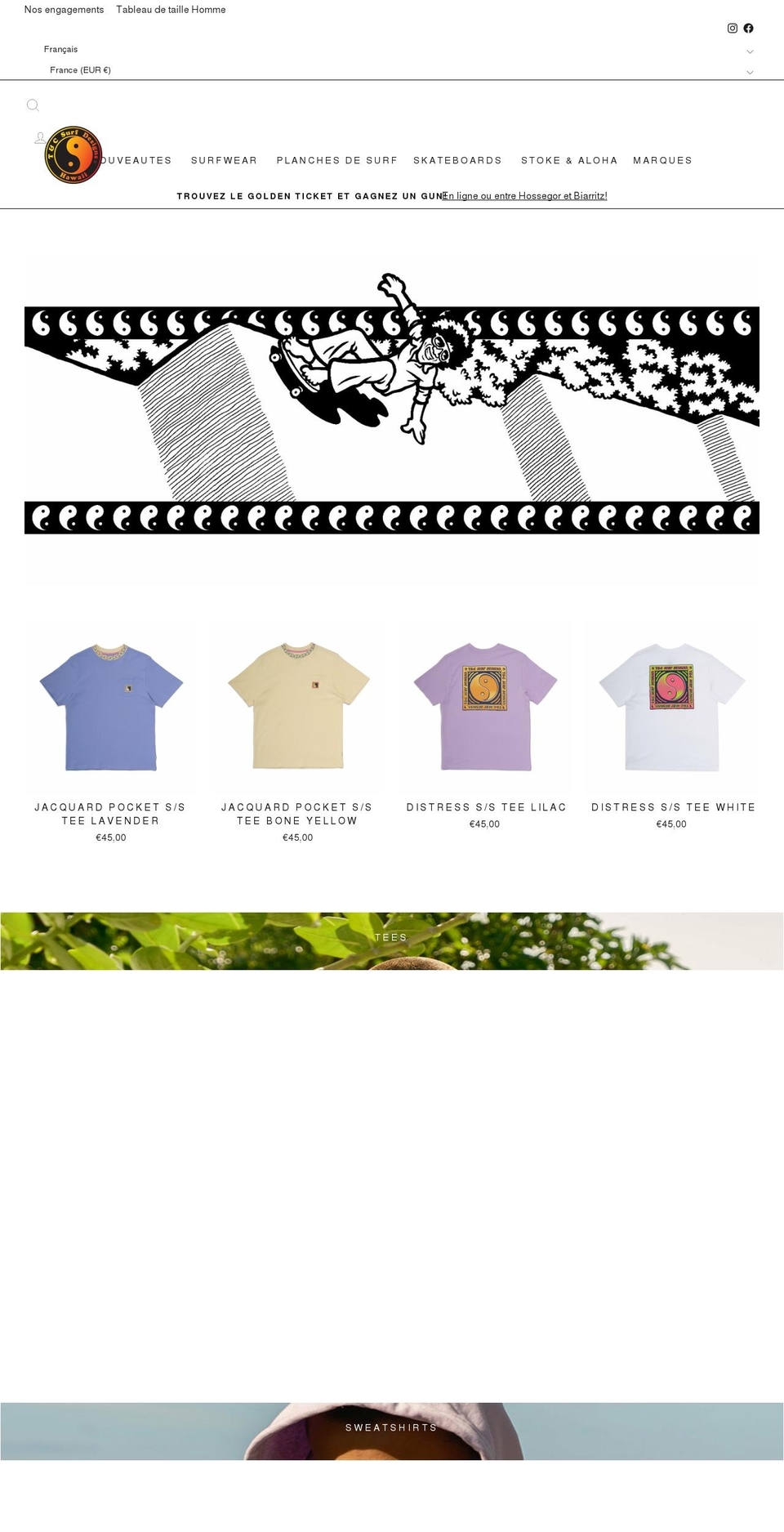 townandcountrysurfdesigns.com shopify website screenshot
