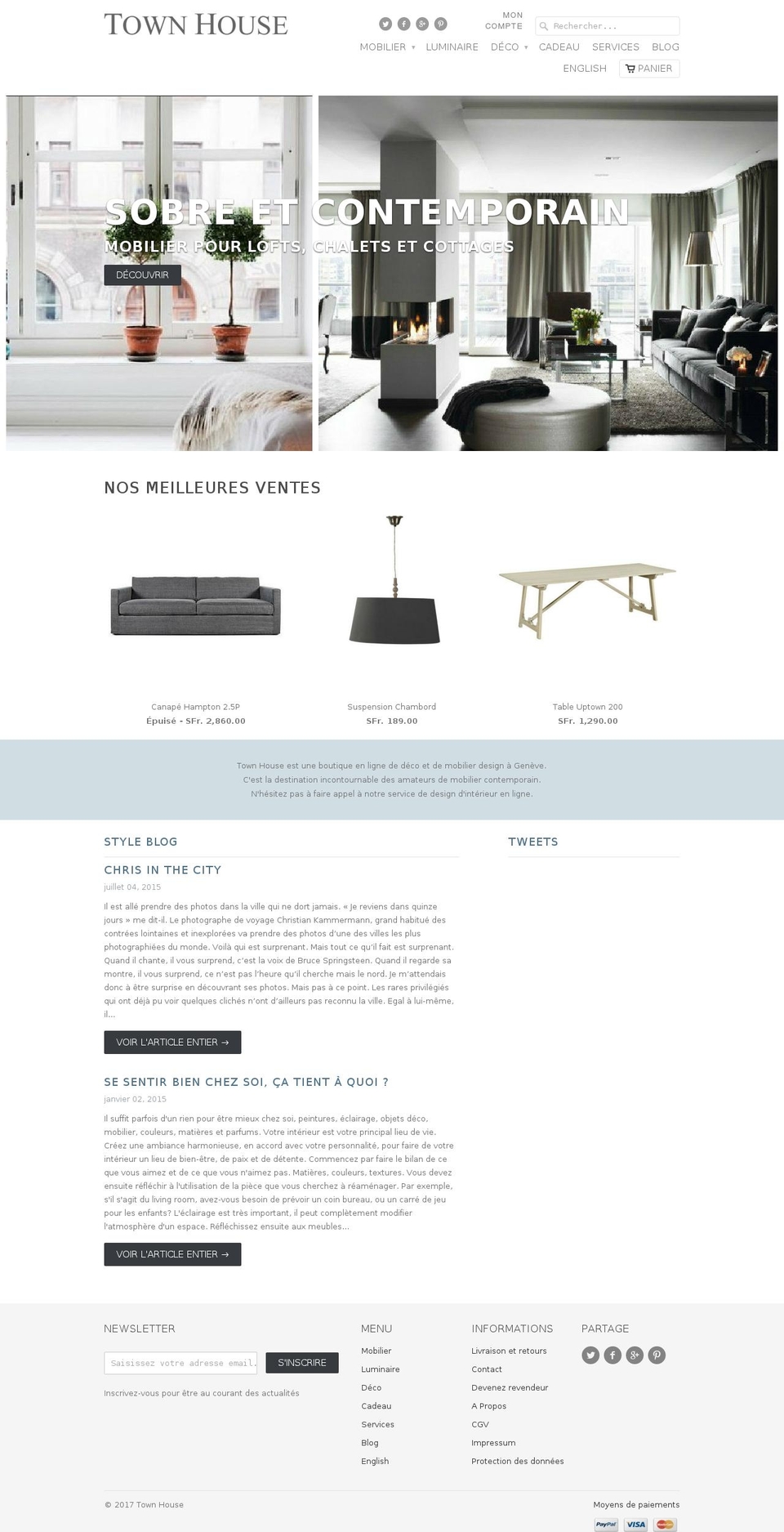 townhousestore.com shopify website screenshot