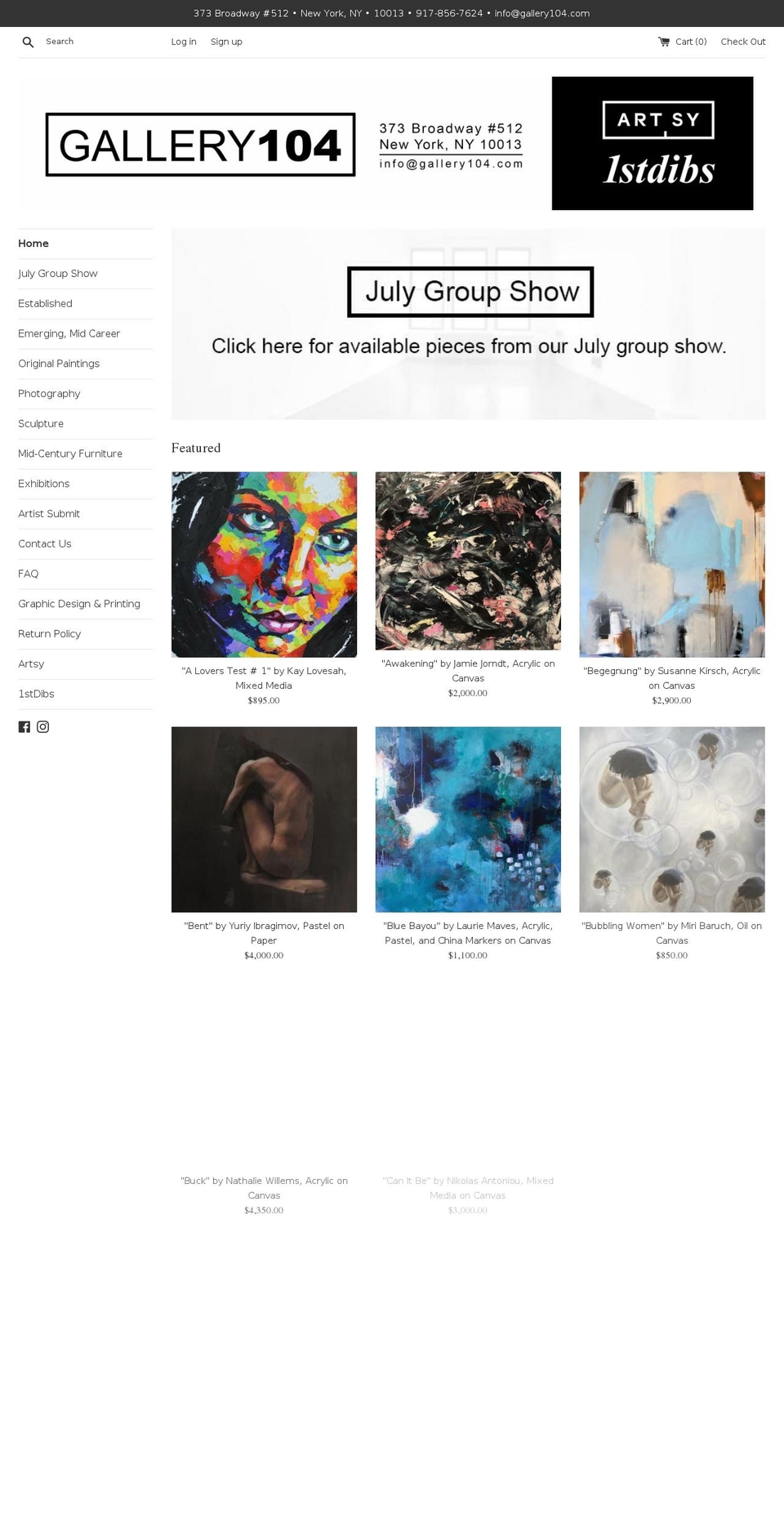 townleygallery.com shopify website screenshot