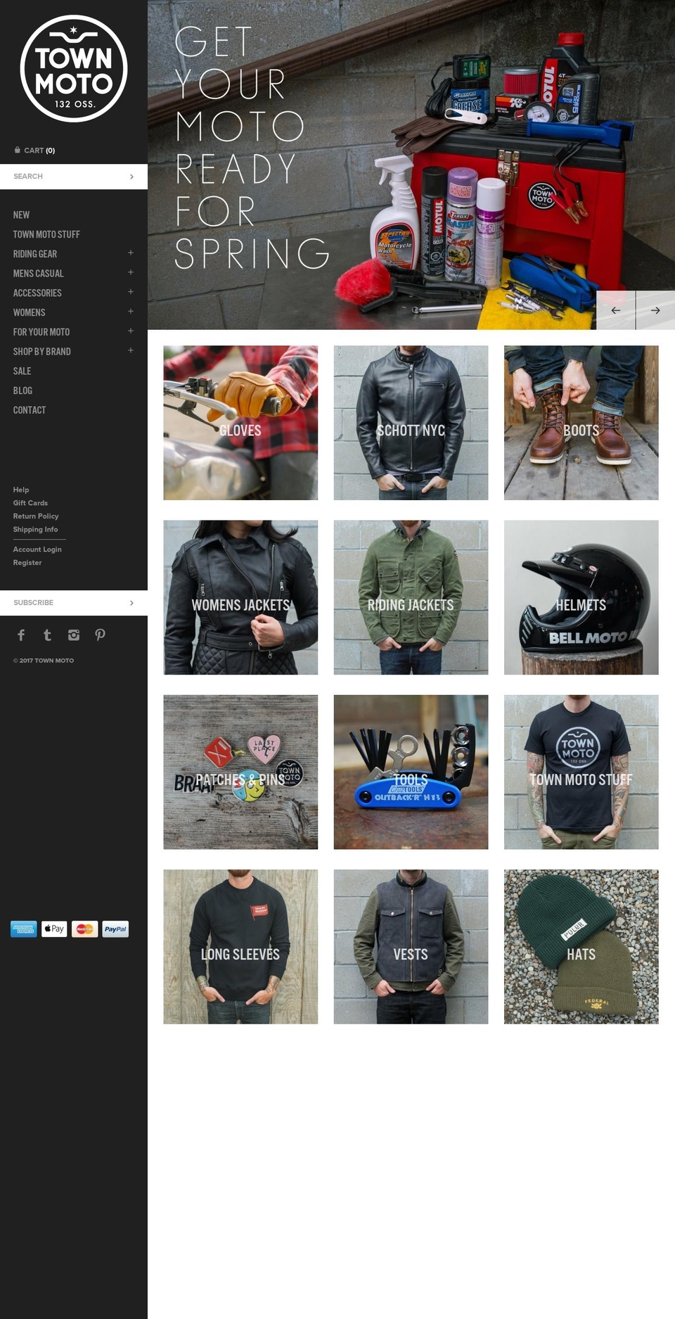 townmoto.ca shopify website screenshot