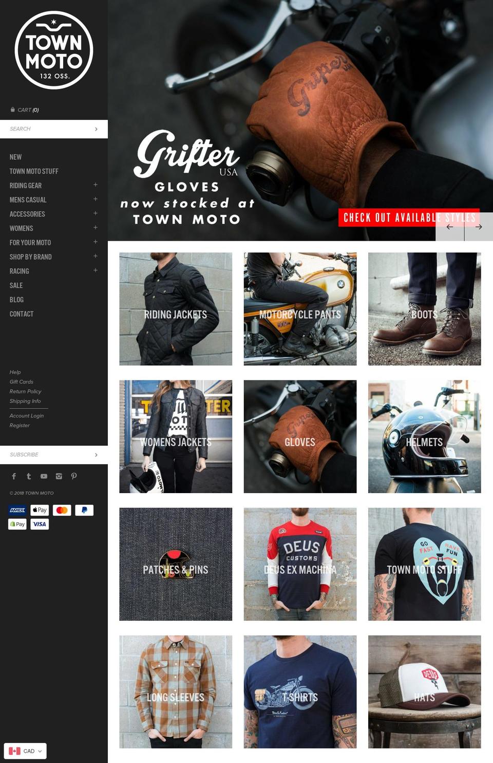 townmoto.net shopify website screenshot