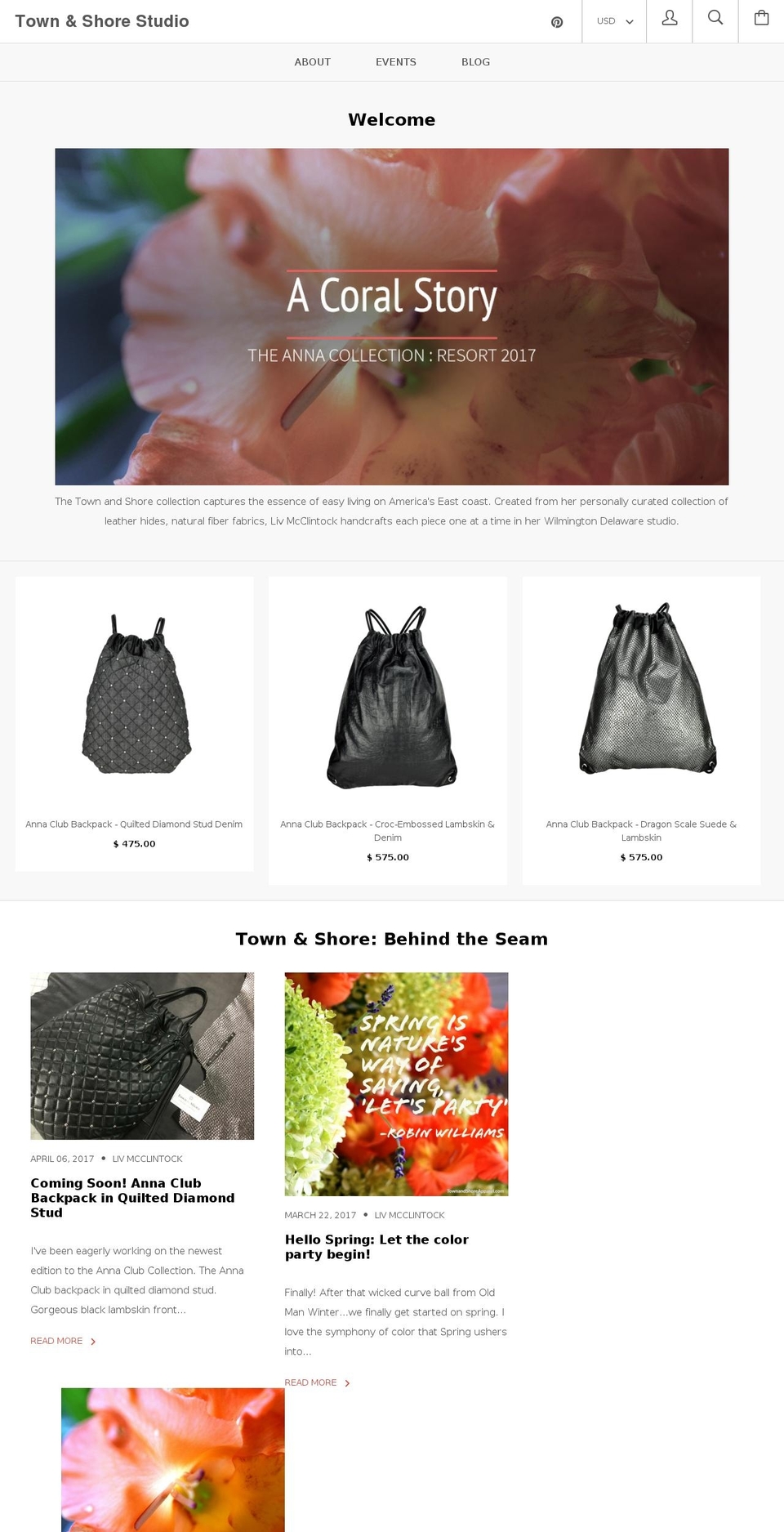 townshorestudio.com shopify website screenshot