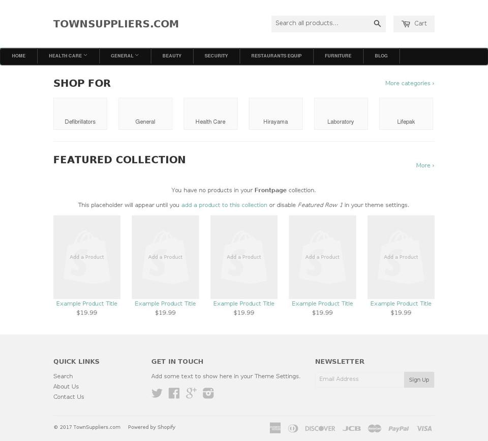 townsuppliers.com shopify website screenshot