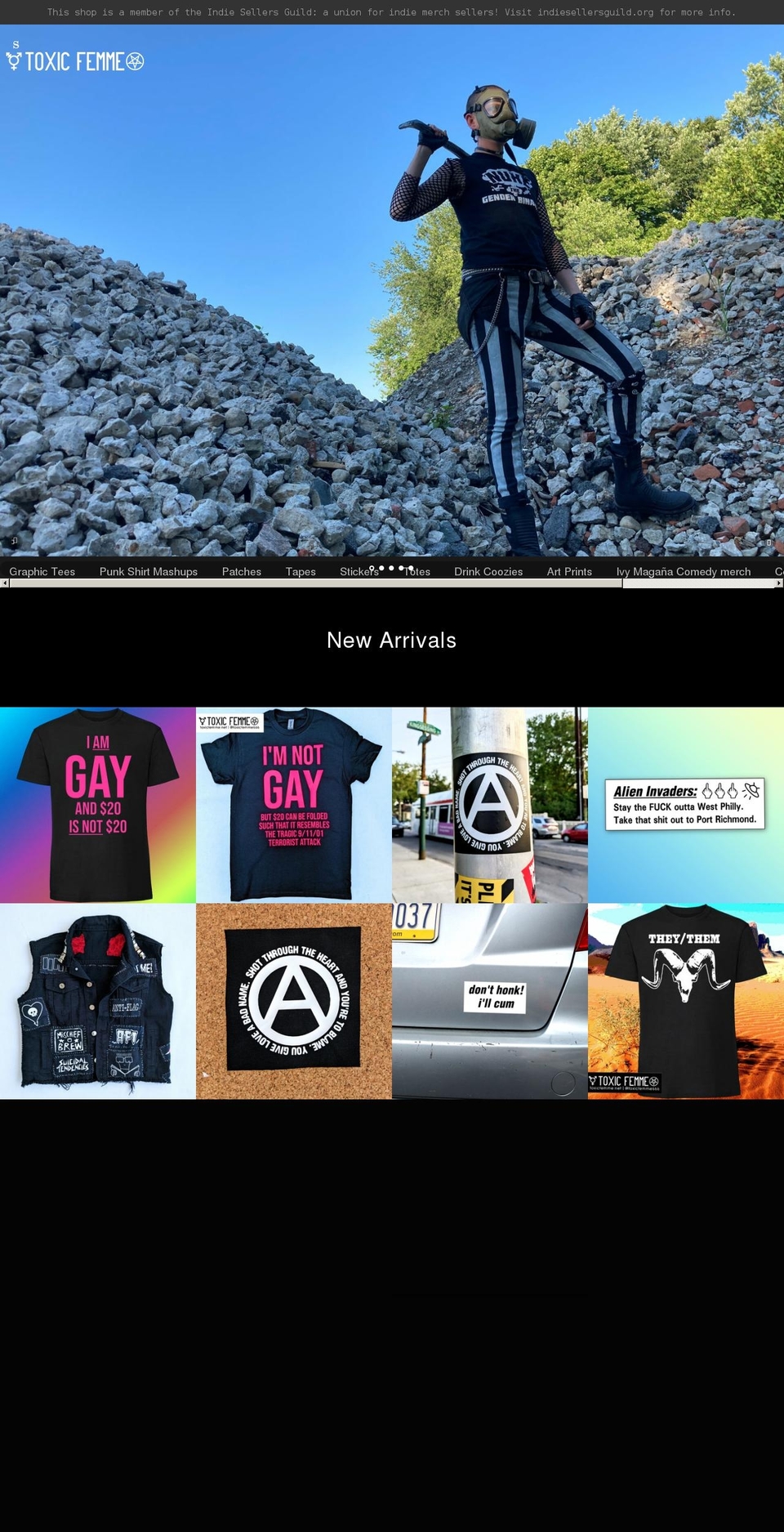 toxicfemme.net shopify website screenshot