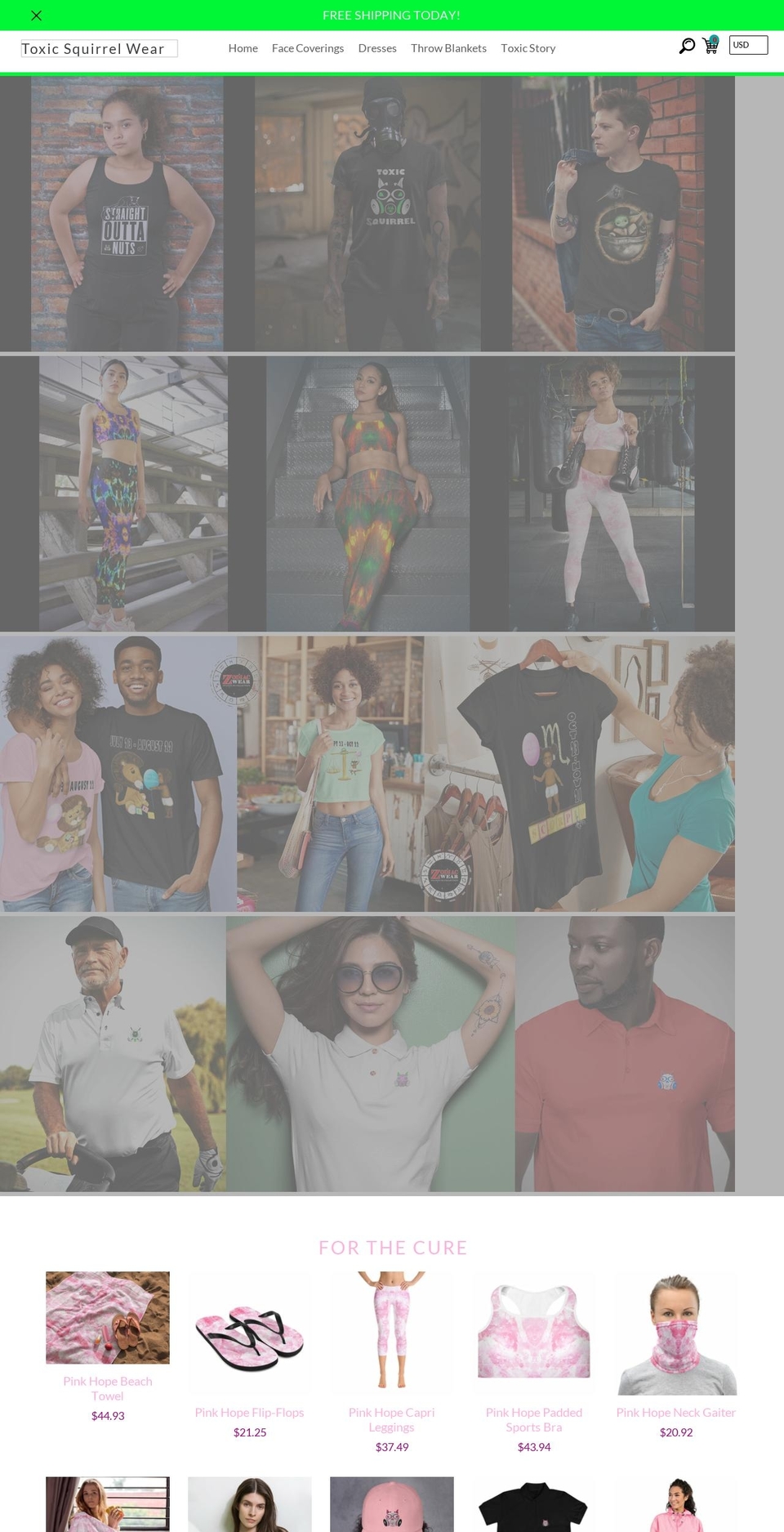 toxicsquirrelwear.com shopify website screenshot