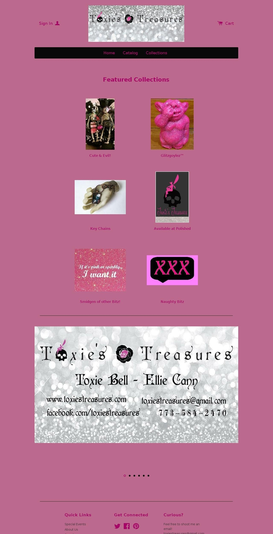 toxiestreasures.com shopify website screenshot