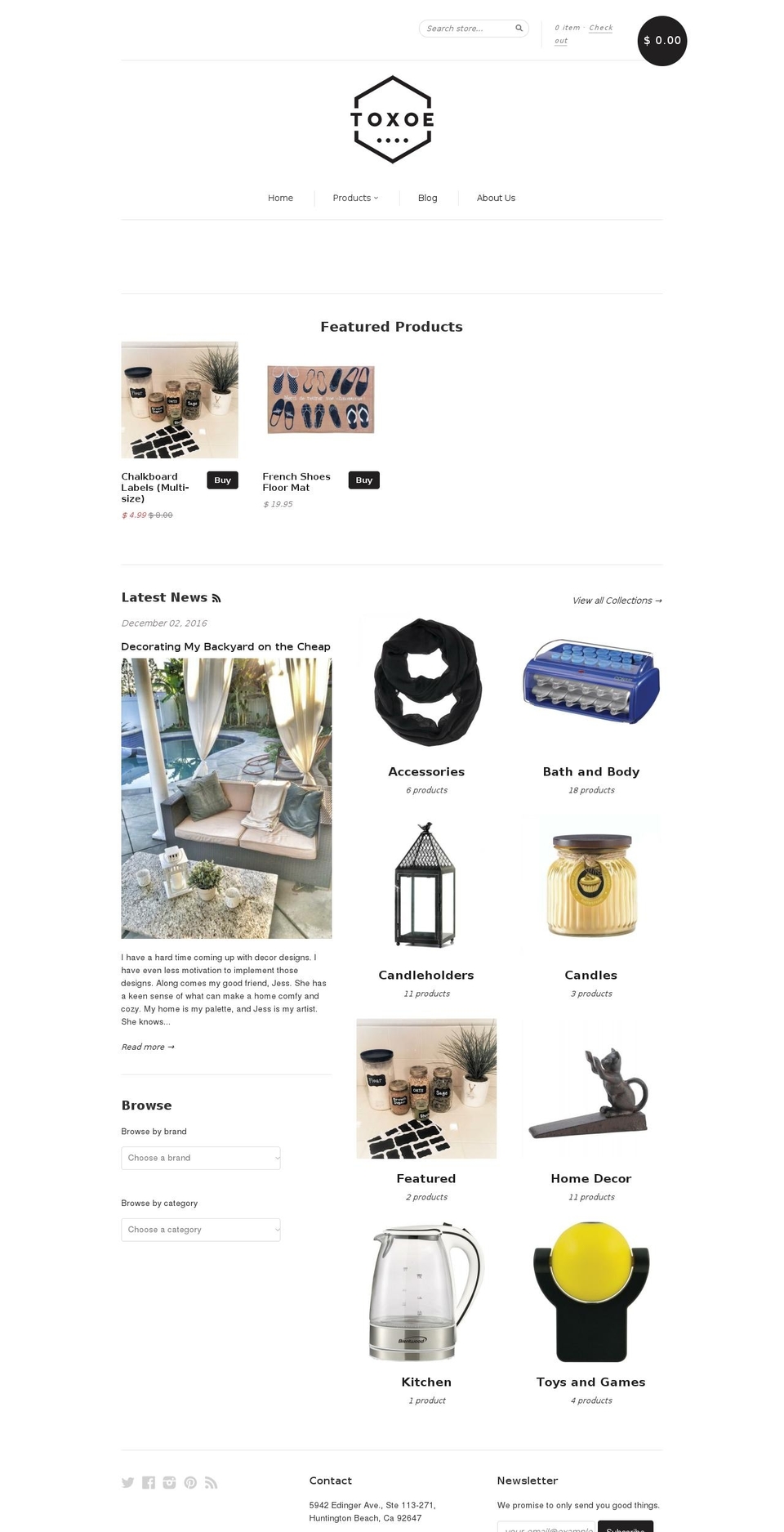 toxoe.com shopify website screenshot