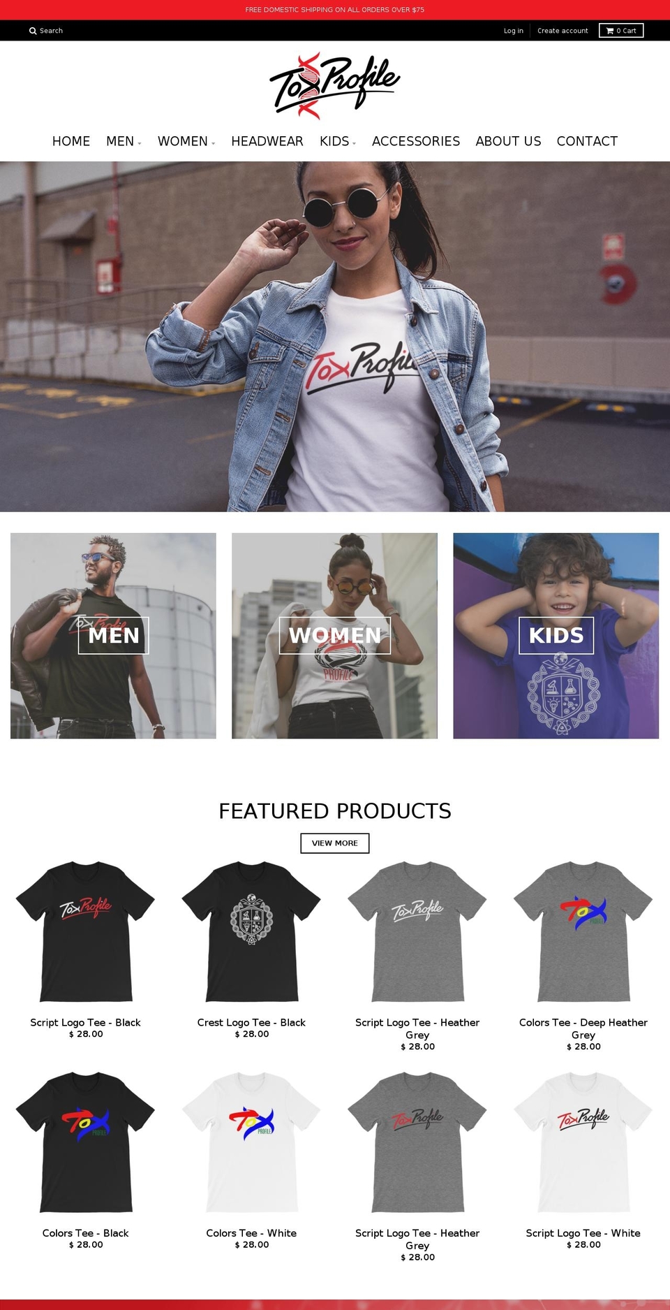 toxprofile.com shopify website screenshot
