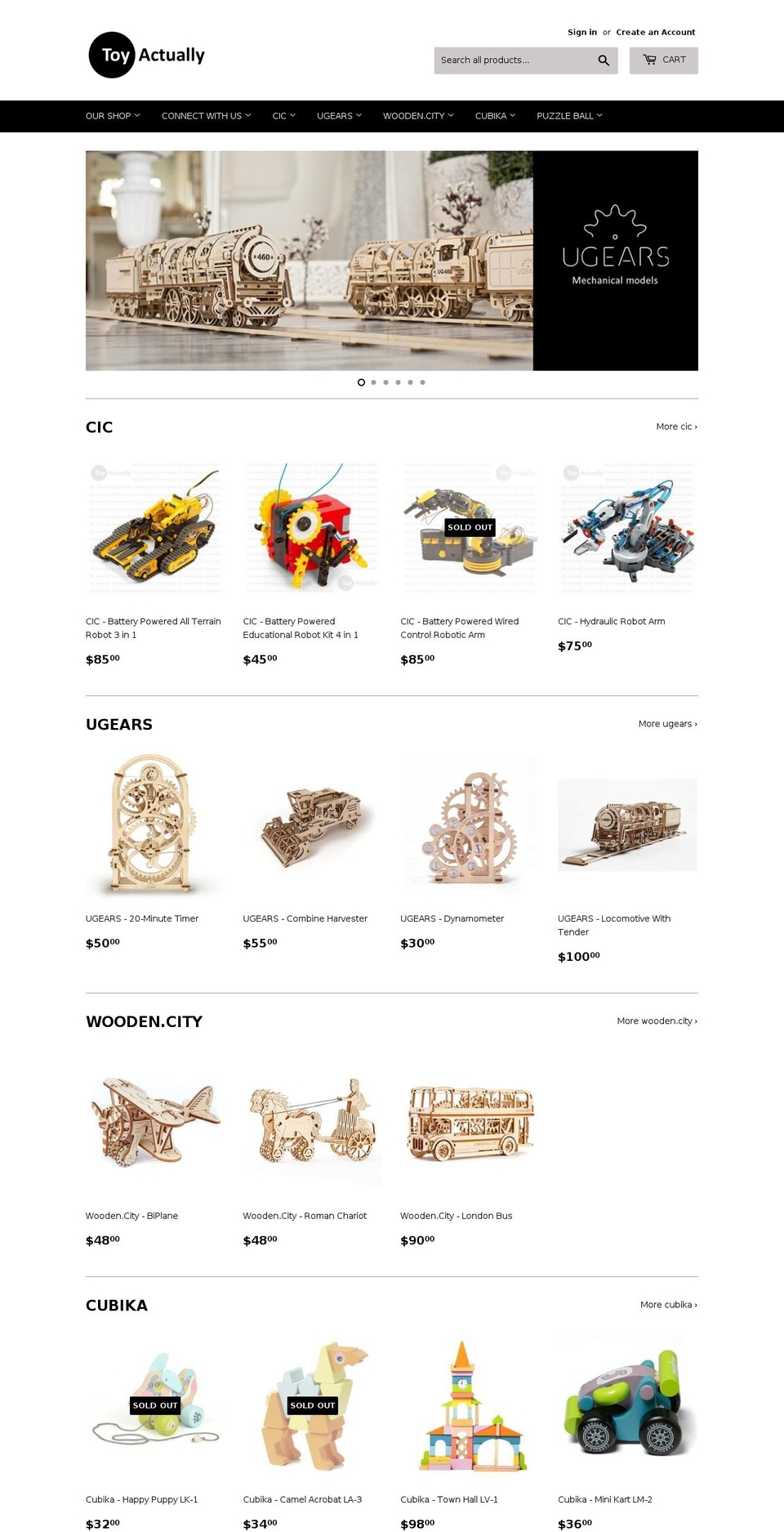 toyactually.sg shopify website screenshot