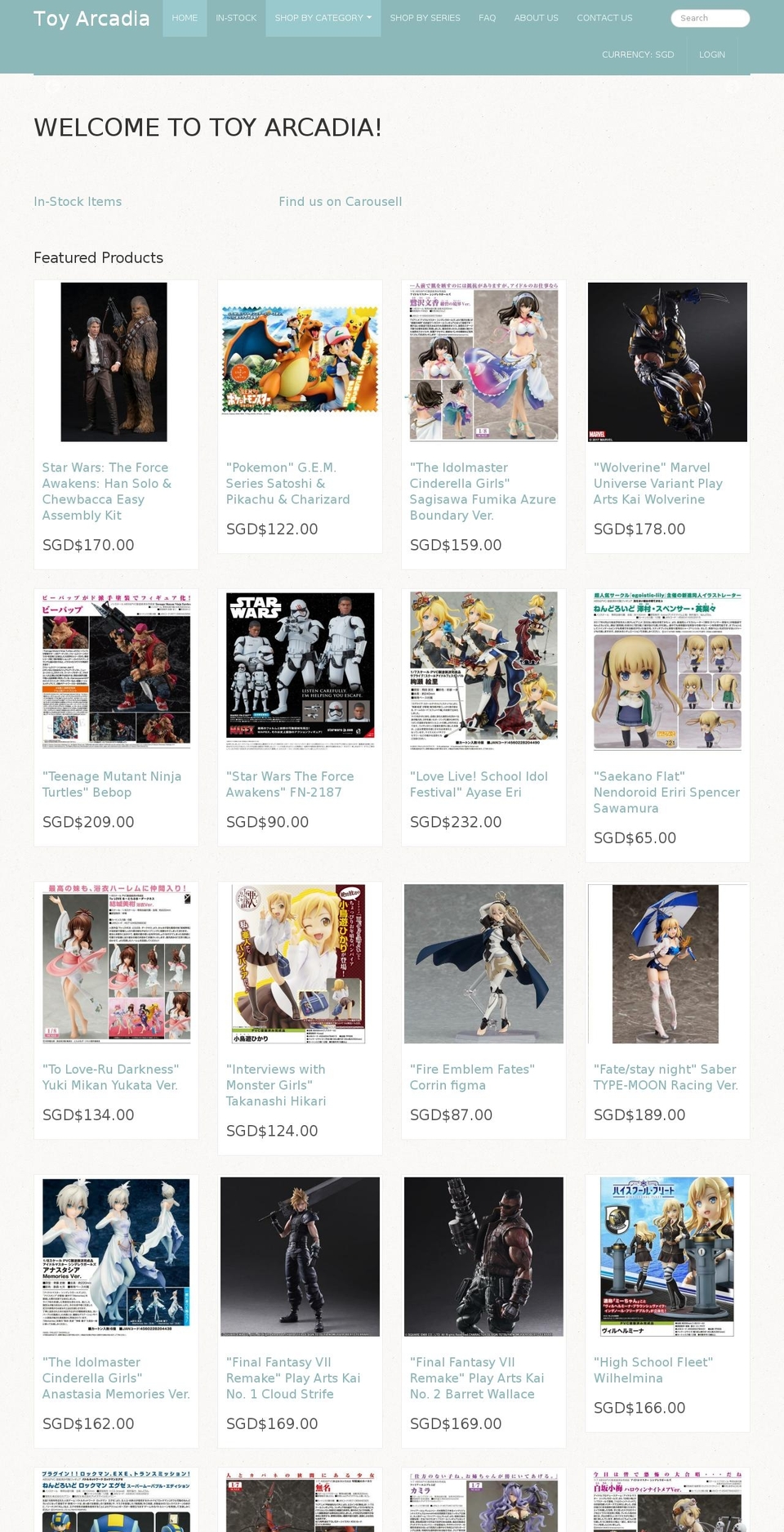 toyarcadia.com shopify website screenshot