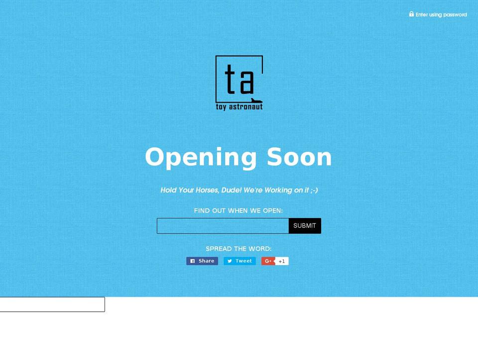 toyastronaut.com shopify website screenshot
