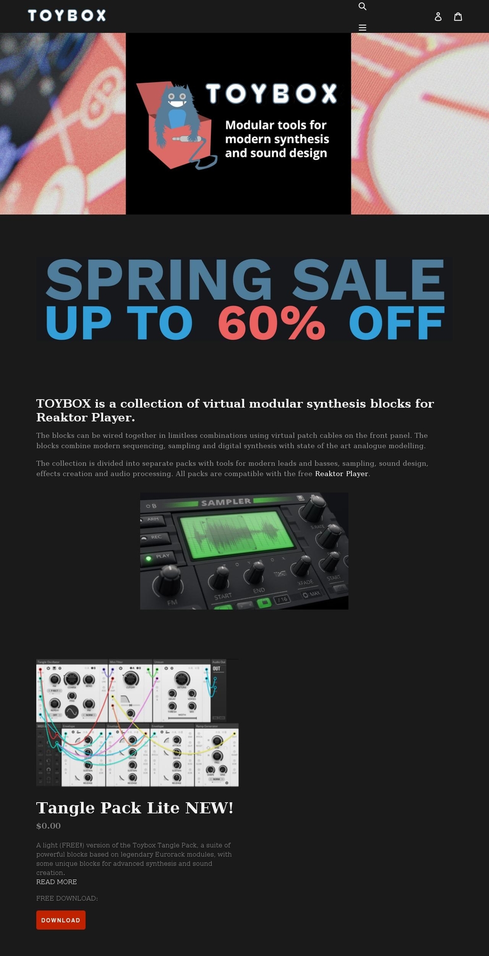 toyboxaudio.com shopify website screenshot