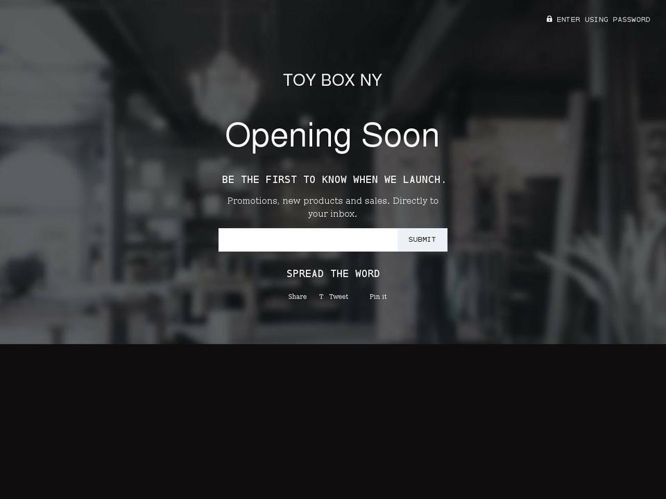 toyboxny.com shopify website screenshot