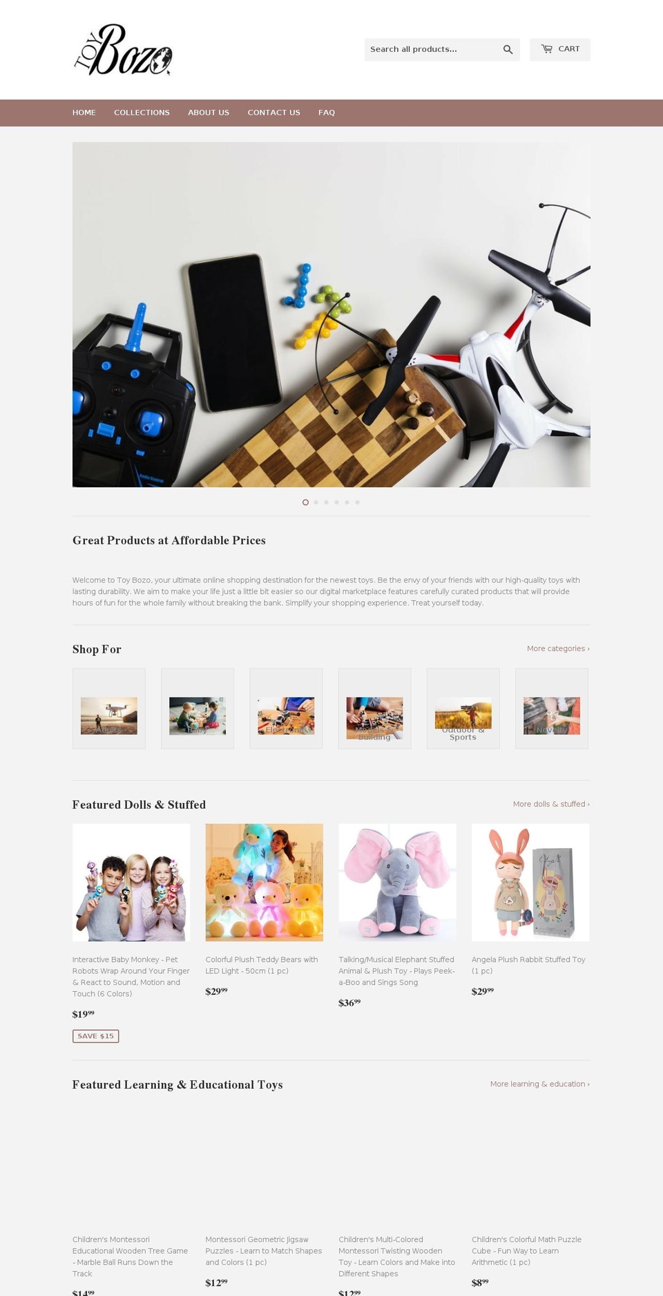 toybozo.com — Shopify storefront screenshot