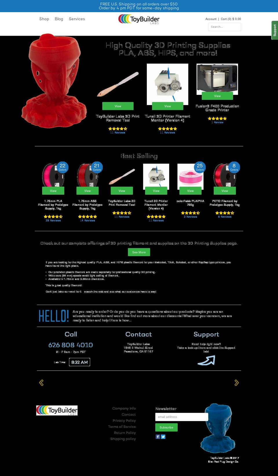 toybuilderlabs.com shopify website screenshot