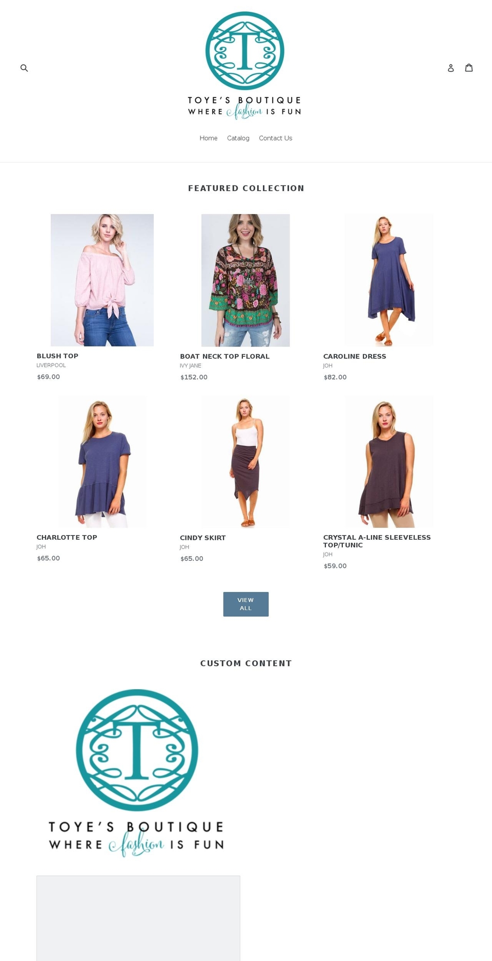 toyesboutique.com — Shopify storefront screenshot