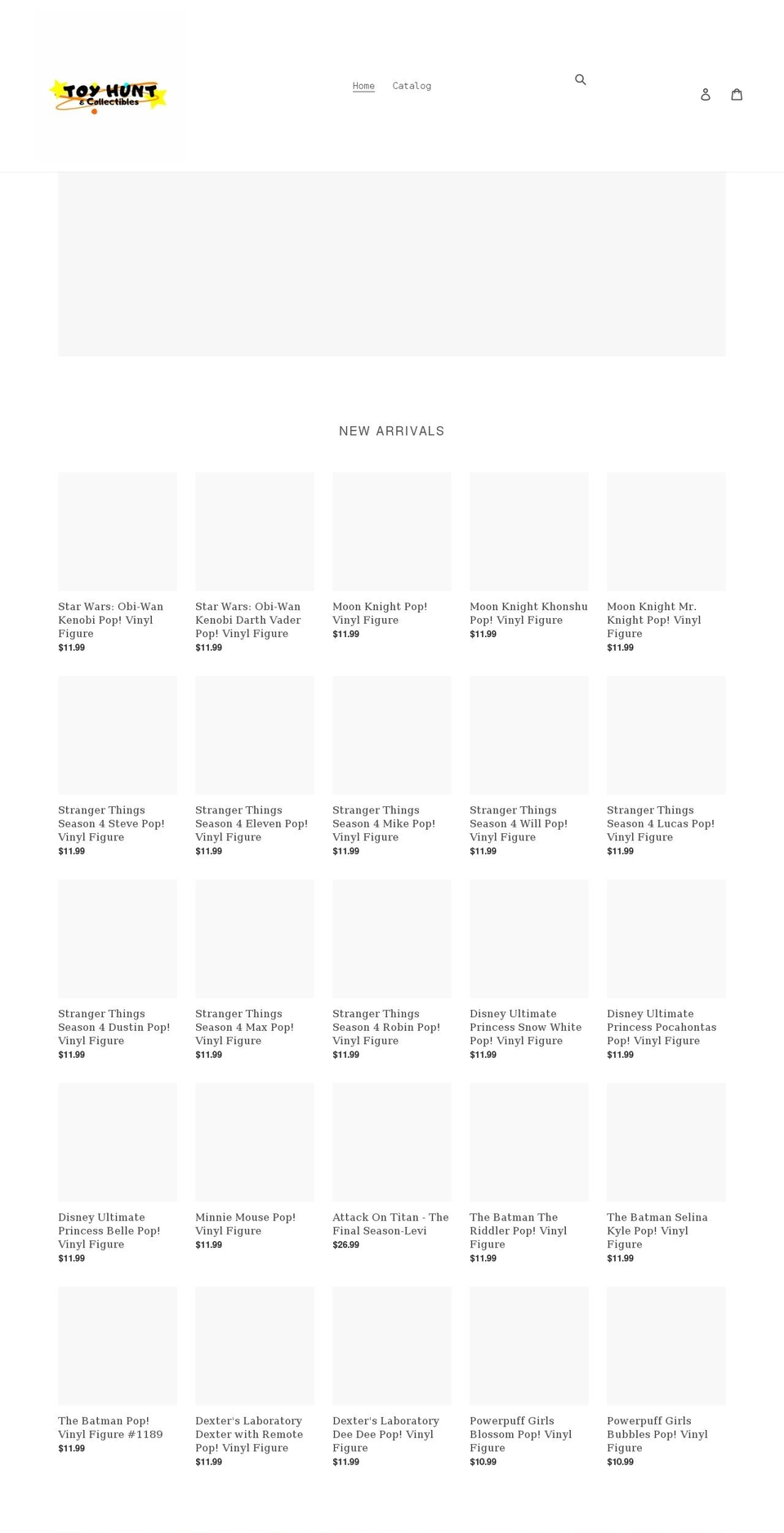 toyhuntandcollectibles.com shopify website screenshot