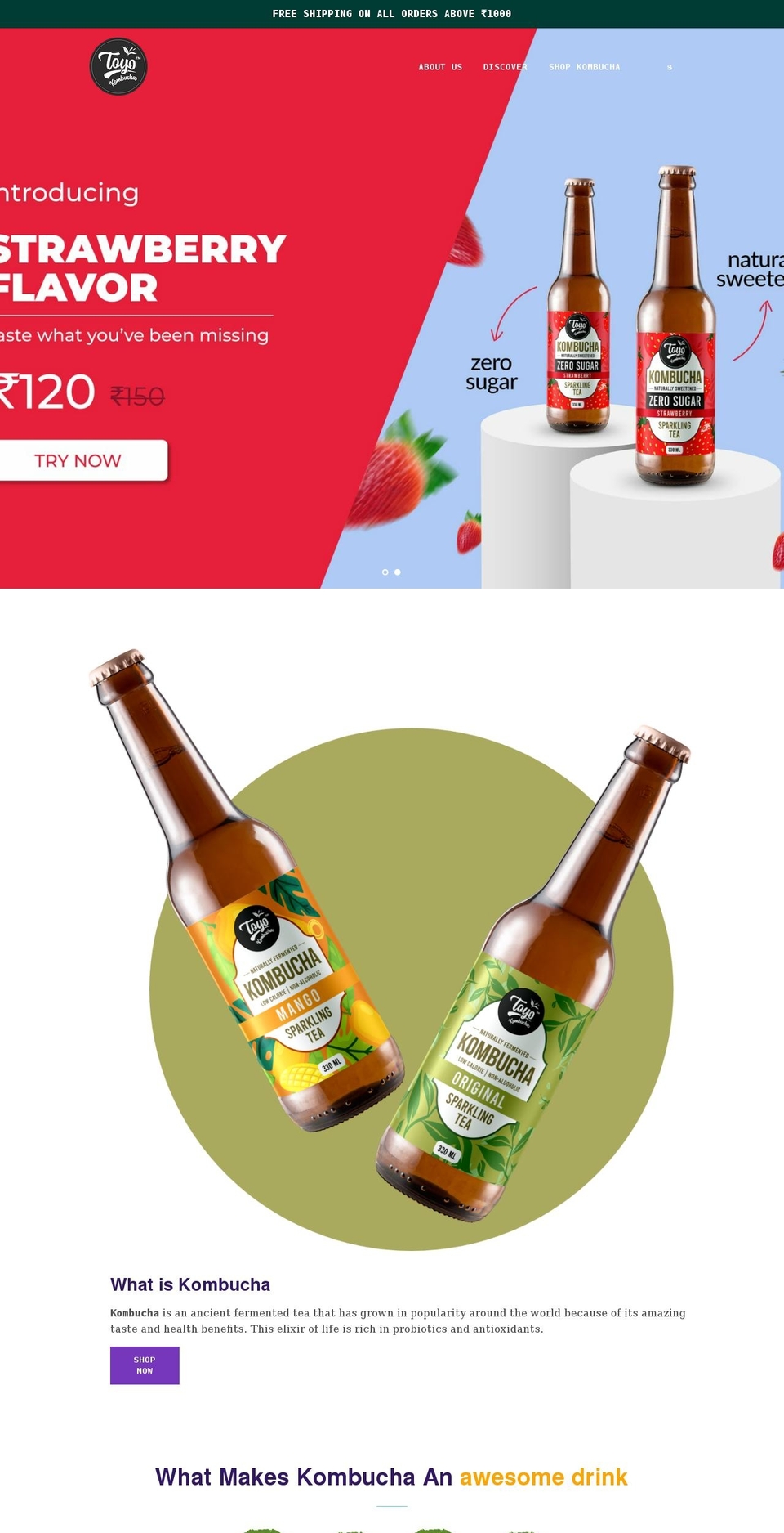 toyokombucha.com shopify website screenshot