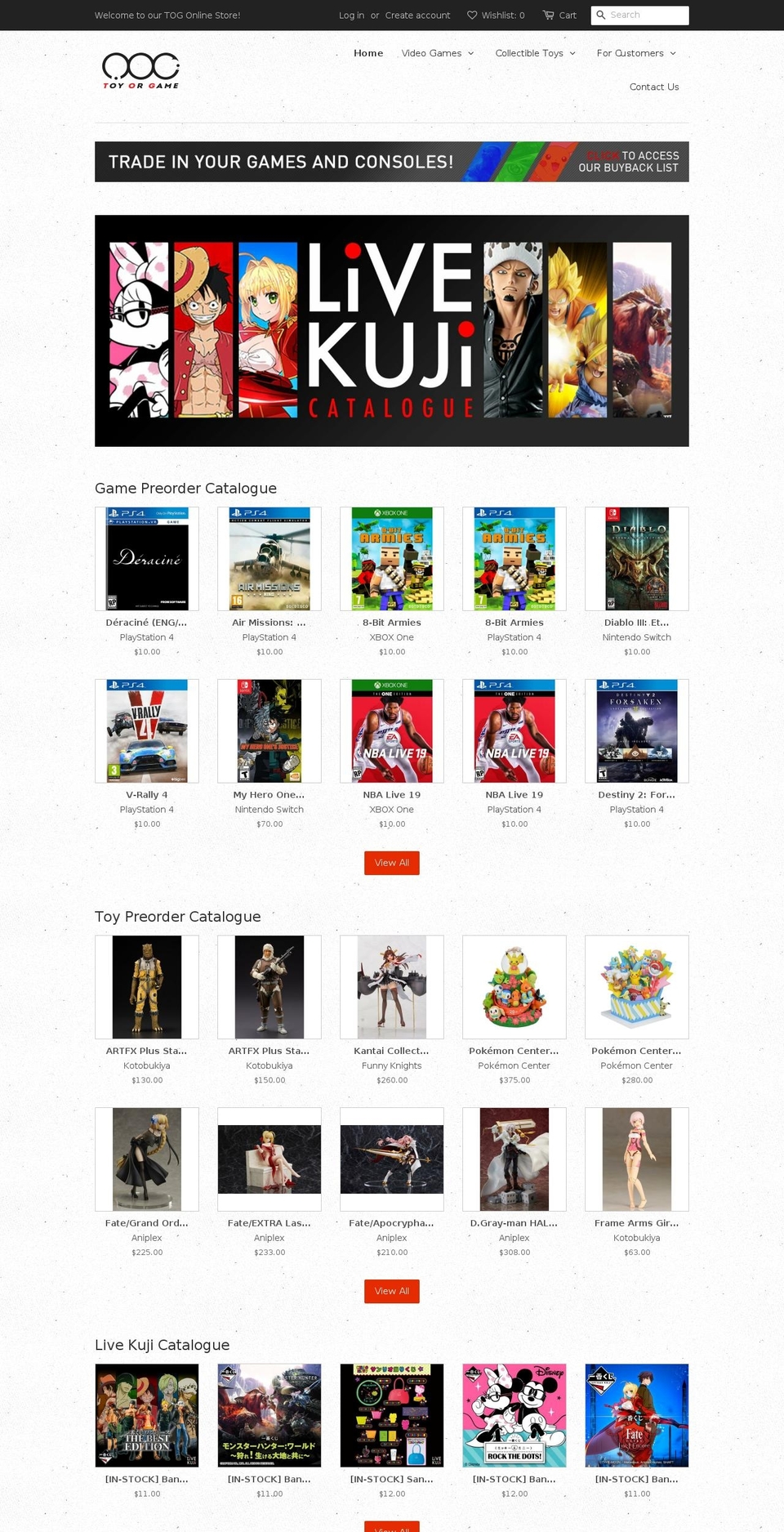 toyorgame.com.sg shopify website screenshot