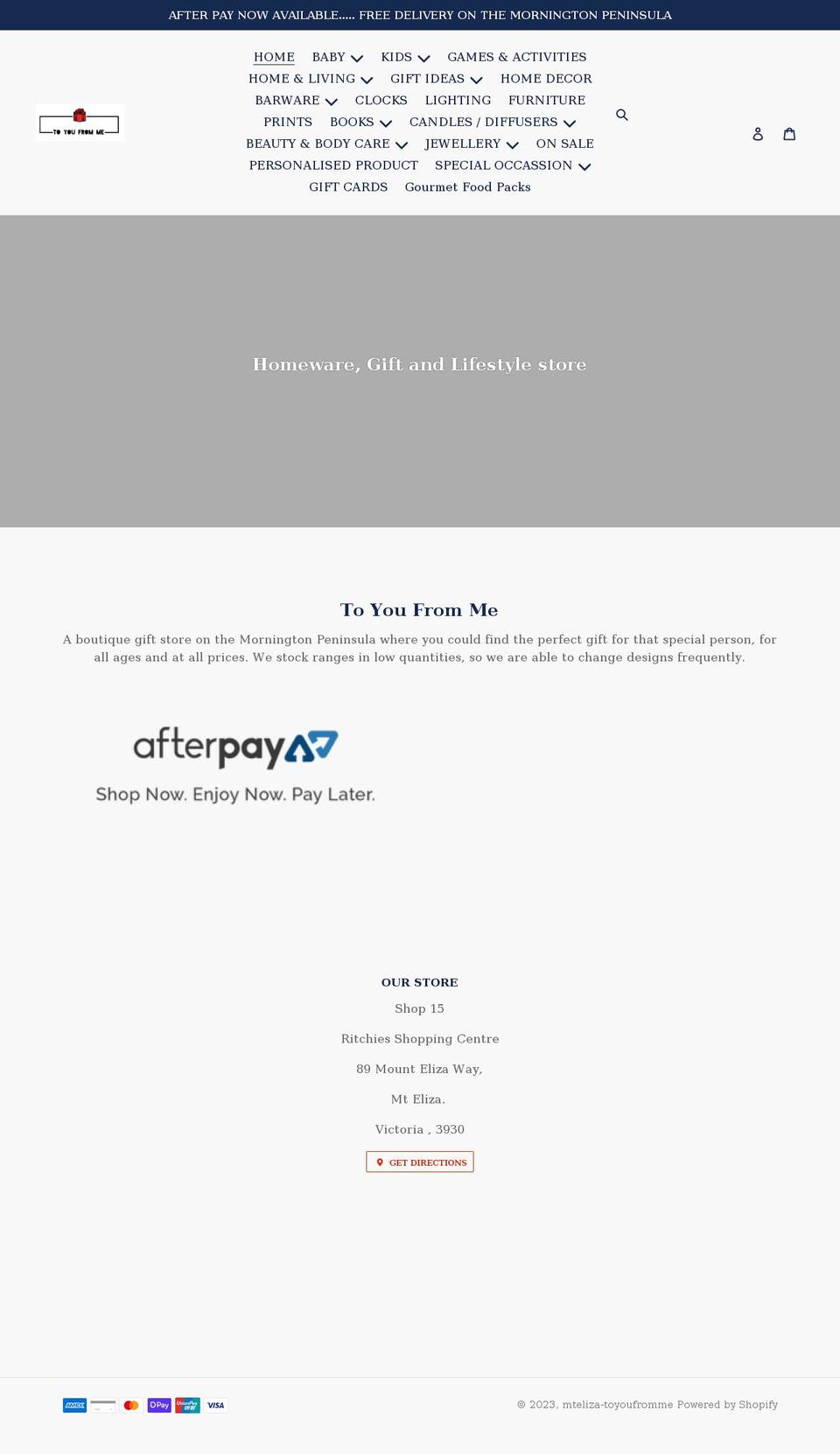toyoufromme.com.au shopify website screenshot