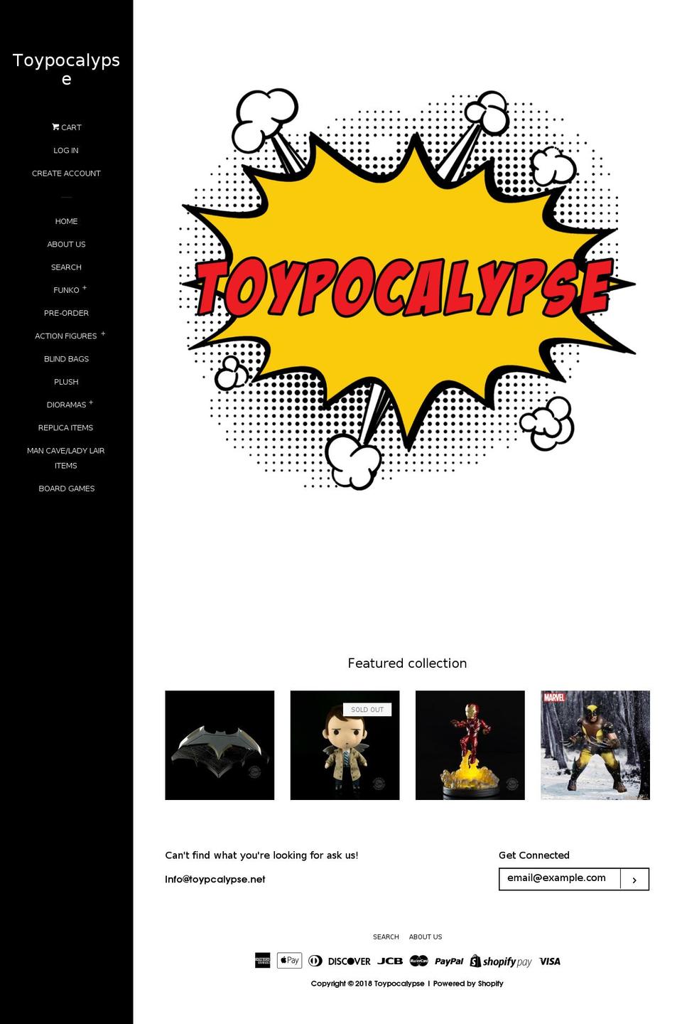 toypocalypse.net shopify website screenshot