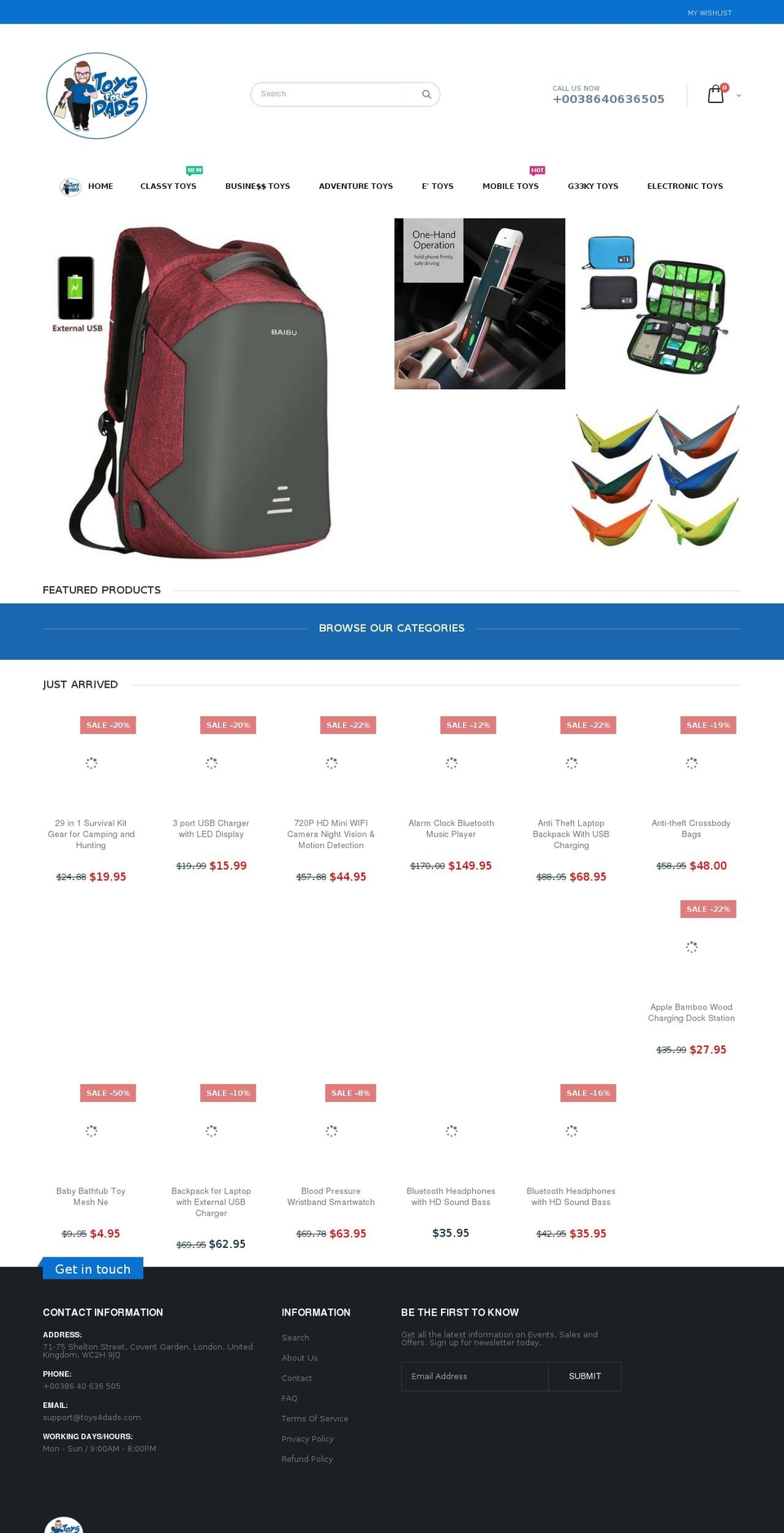 toys4daddys.com — Shopify storefront screenshot