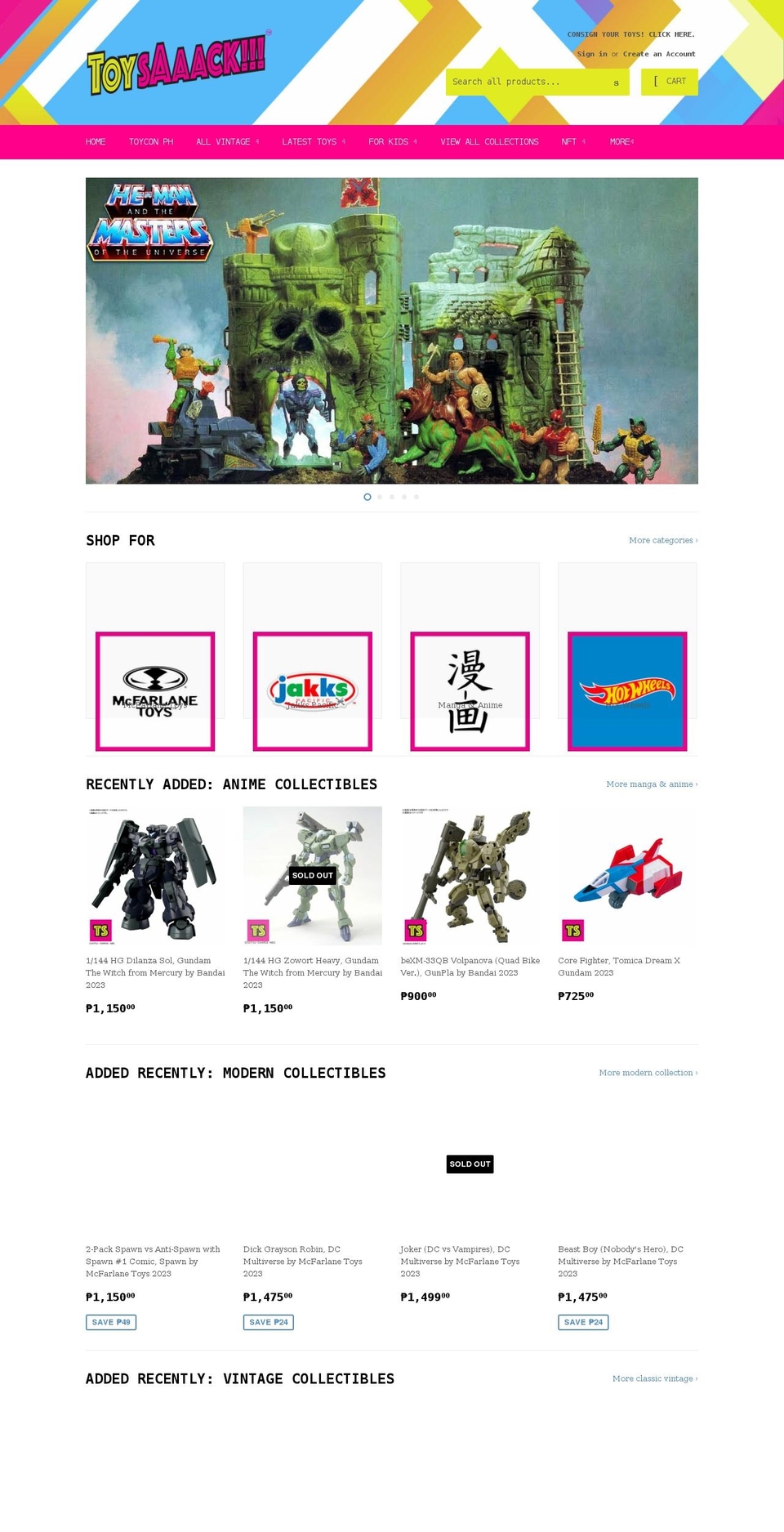 toysack.toys shopify website screenshot