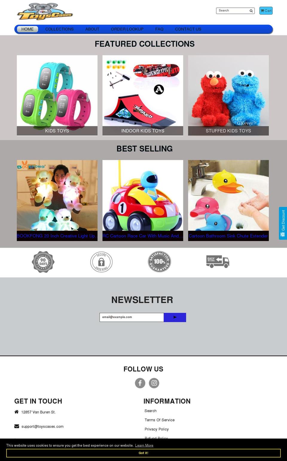 Childhood Shopify theme site example toyscases.com