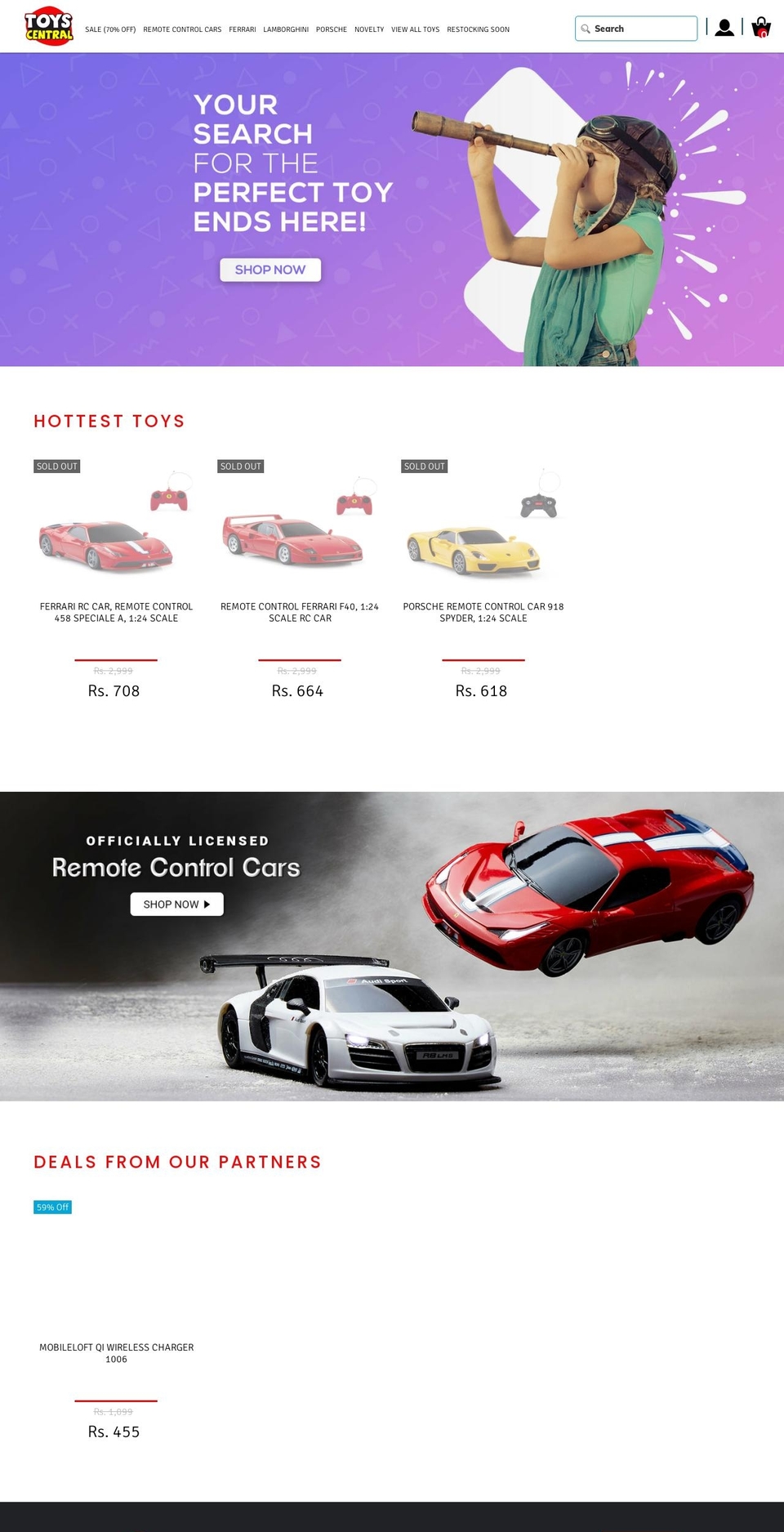 toyscentral.us shopify website screenshot