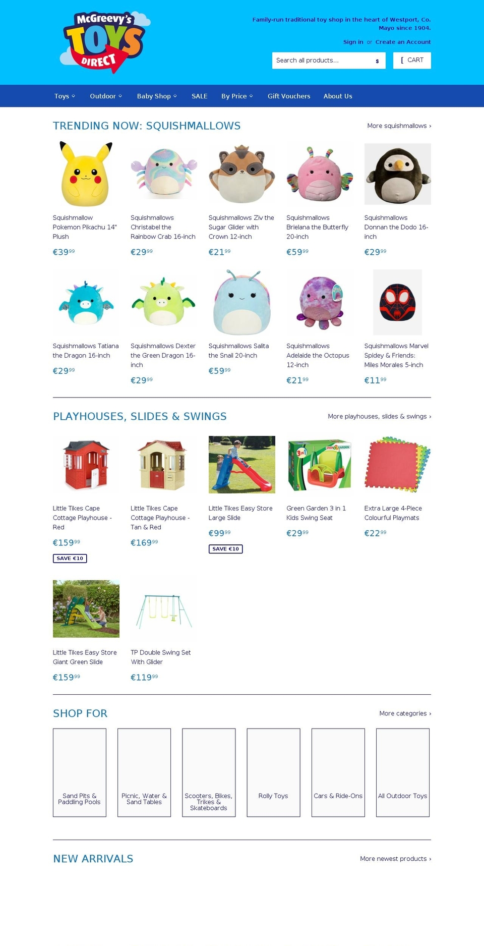 toysdirect.ie shopify website screenshot