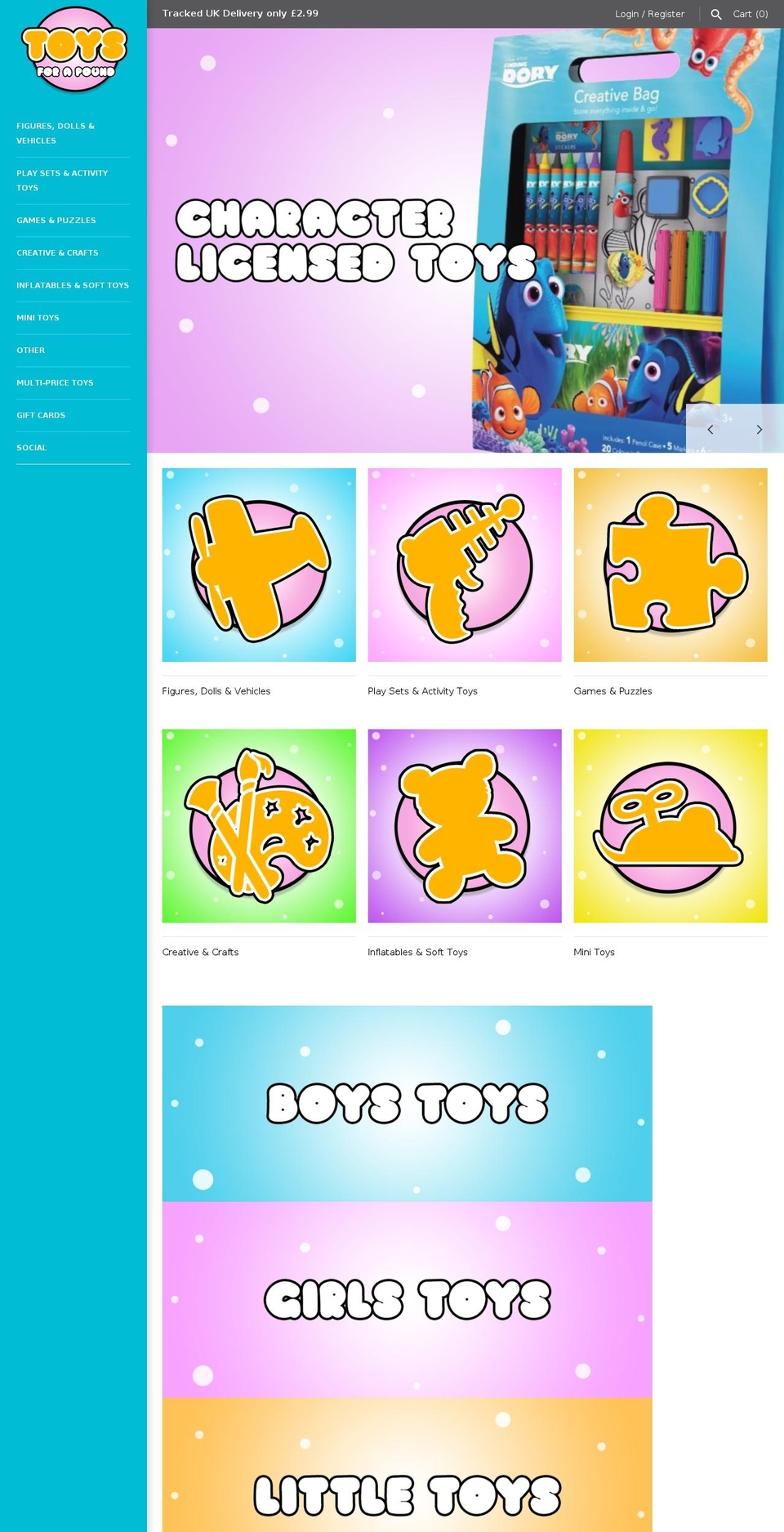 toysforapound.com shopify website screenshot