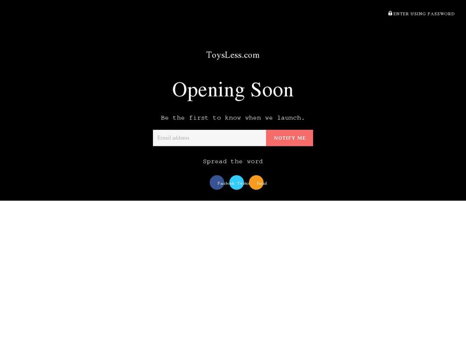 toysless.com — Shopify storefront screenshot